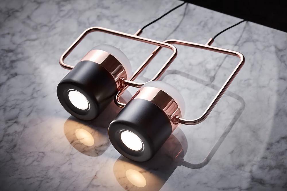 Lirael Pendant Lamp Adjustable Glass with Brass