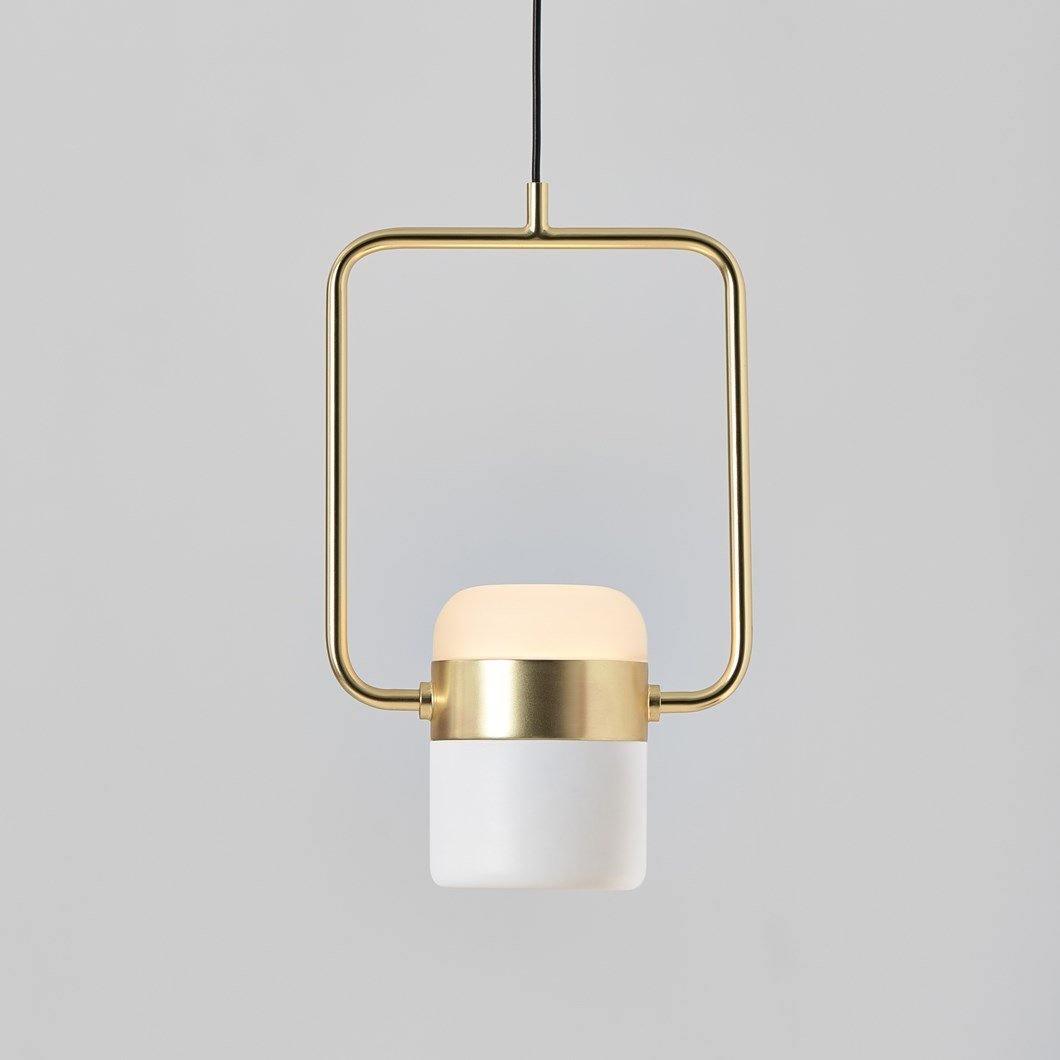 Lirael Pendant Lamp Adjustable Glass with Brass