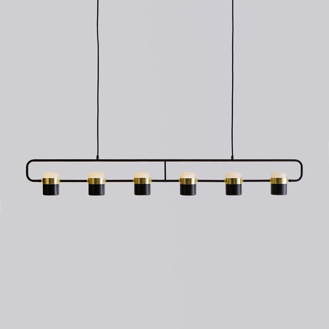 Lirael Pendant Lamp Adjustable Glass with Brass