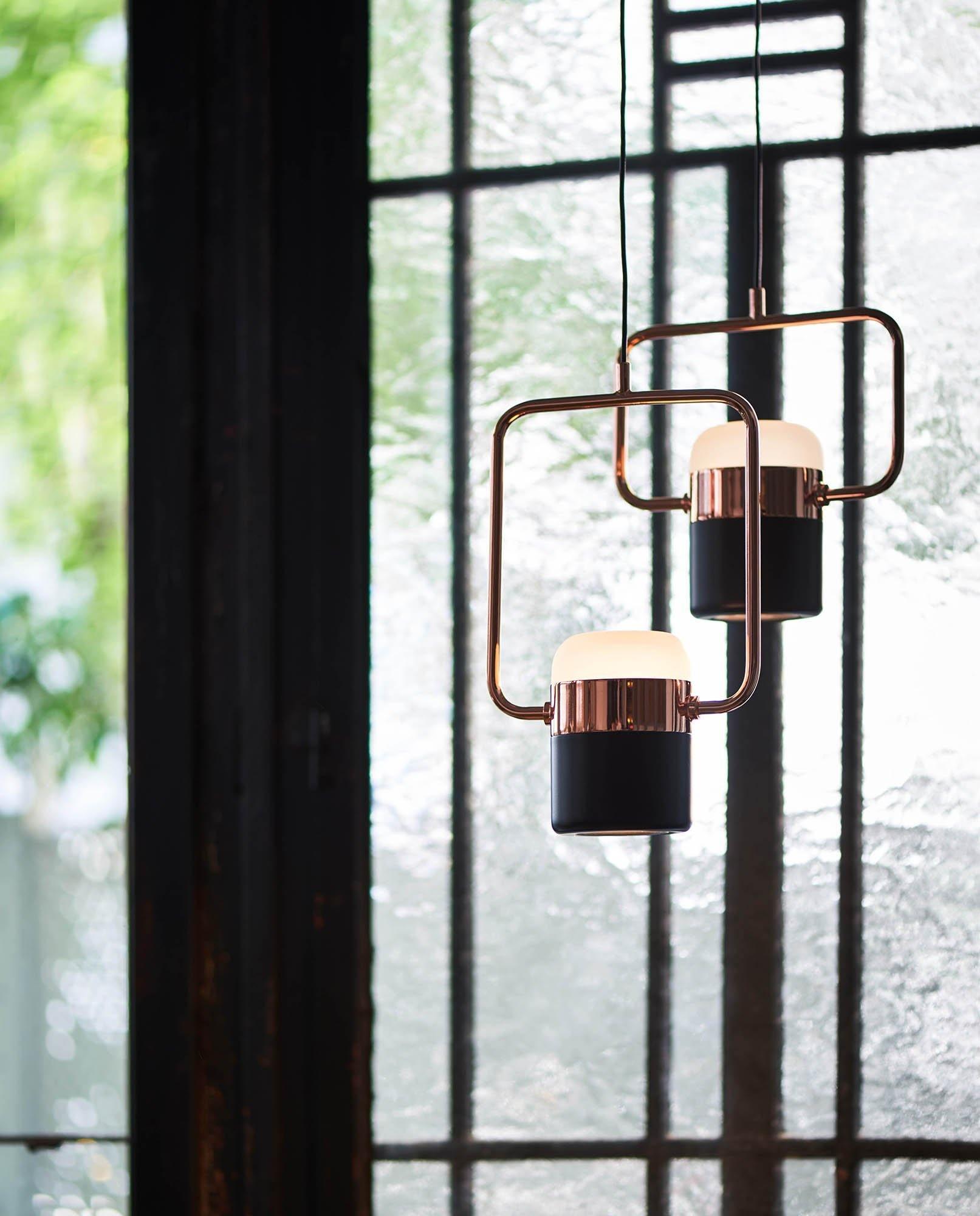 Lirael Pendant Lamp Adjustable Glass with Brass