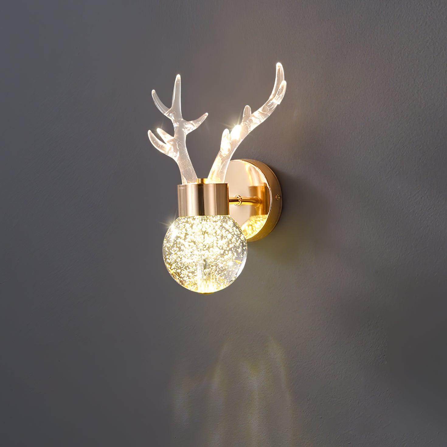 Cexi Postmodern Luxury Deer Crystal Wall Lamp