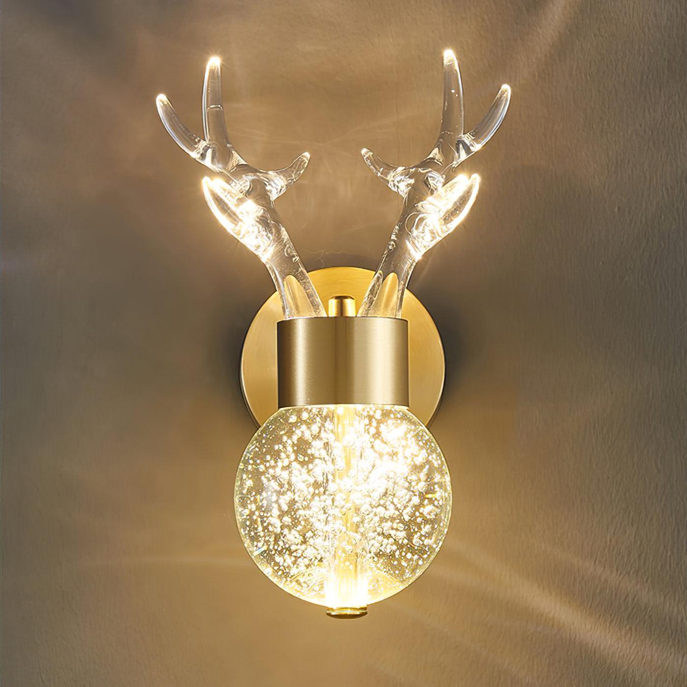 Cexi Postmodern Luxury Deer Crystal Wall Lamp