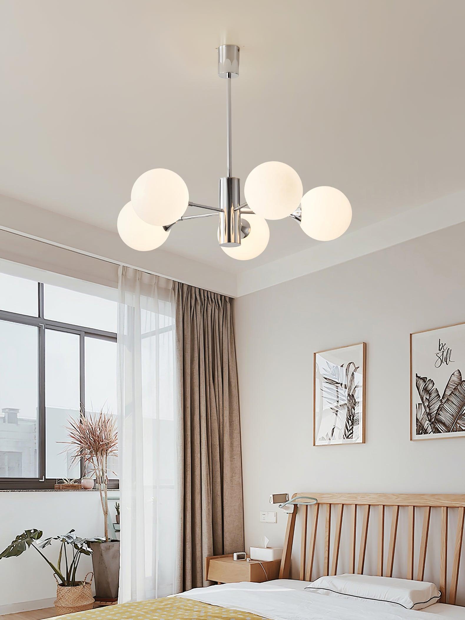 Eirivaria Chandelier Chrome Glass Globe