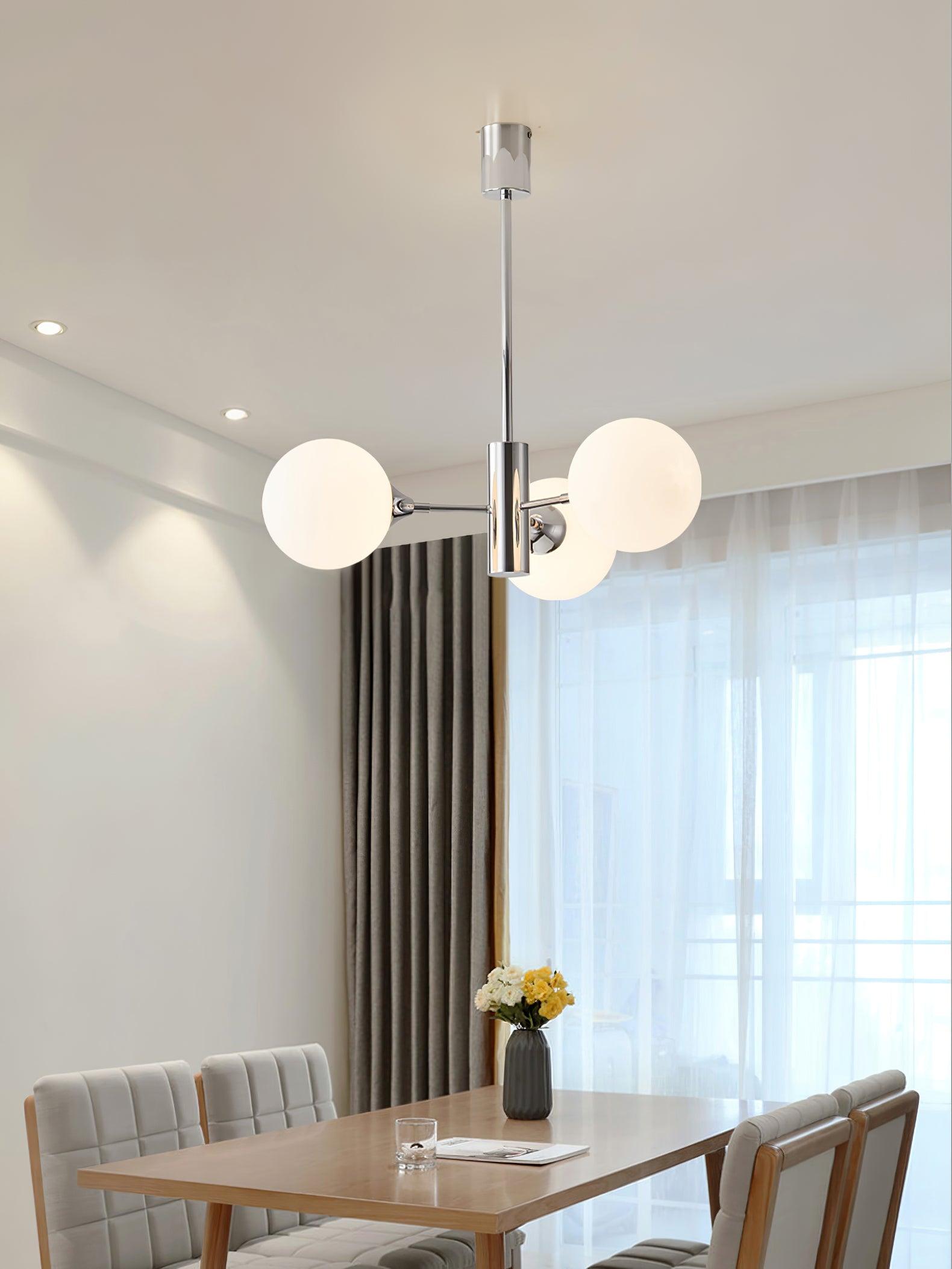 Eirivaria Chandelier Chrome Glass Globe