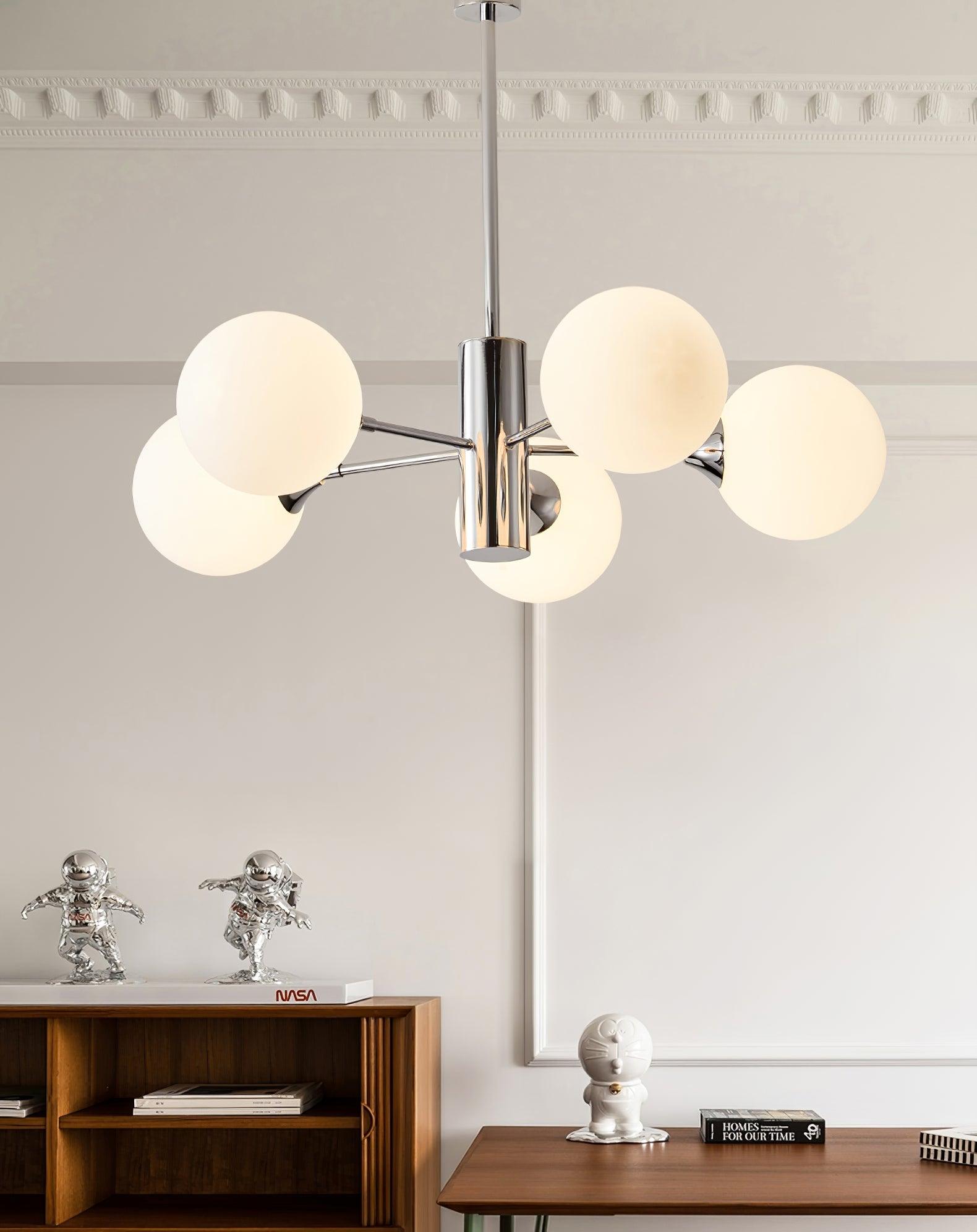 Eirivaria Chandelier Chrome Glass Globe