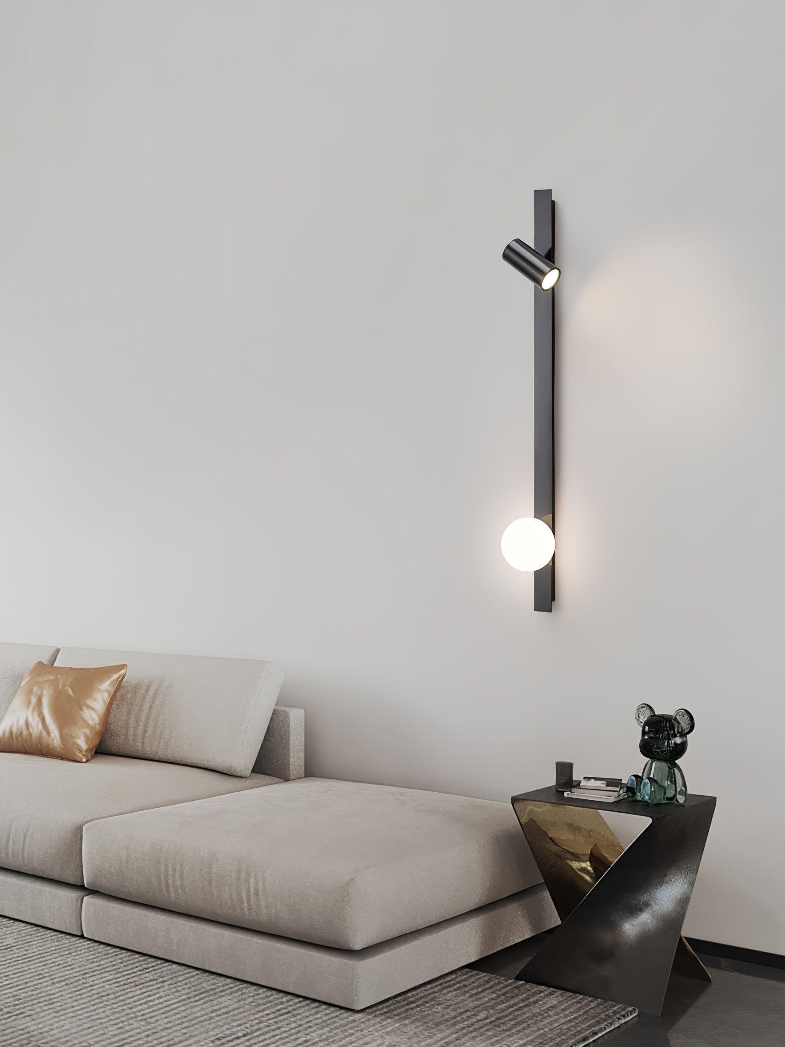 Aloz Brass Glass Minimalist Wall Light