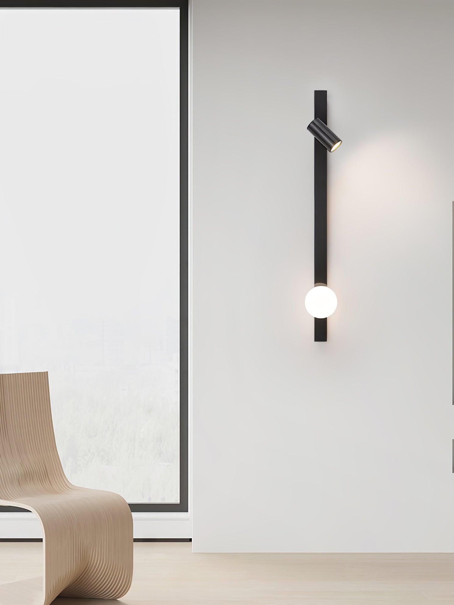 Aloz Brass Glass Minimalist Wall Light