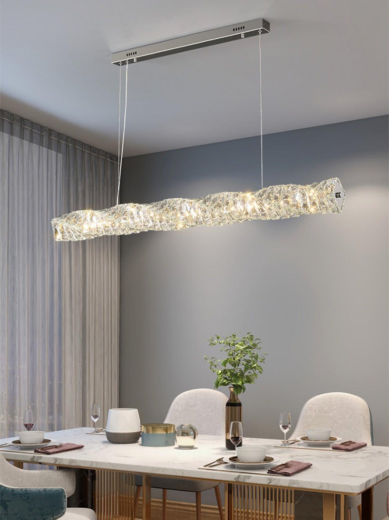 Stream Long Crystal Pendant Lamp