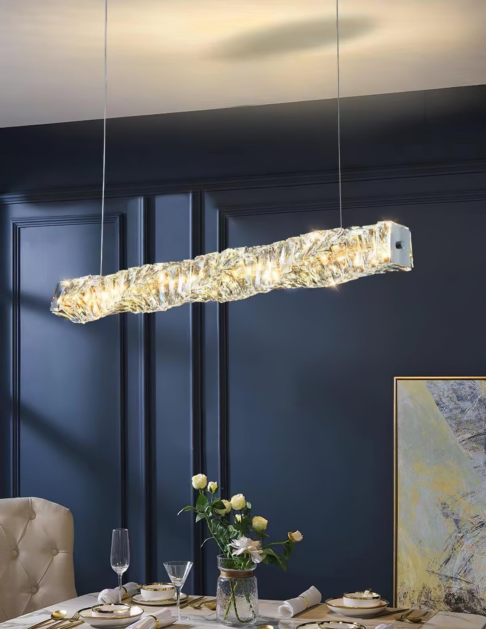 Stream Long Crystal Pendant Lamp