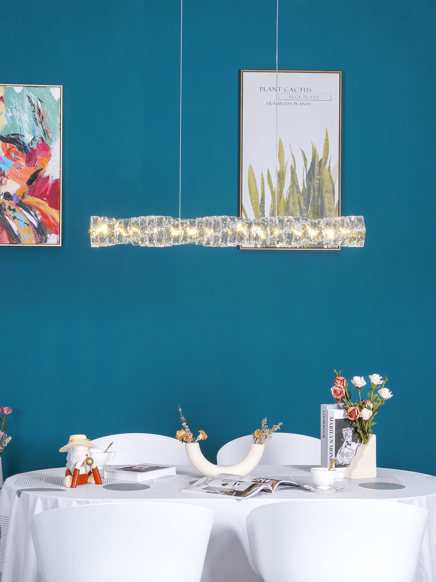 Stream Long Crystal Pendant Lamp