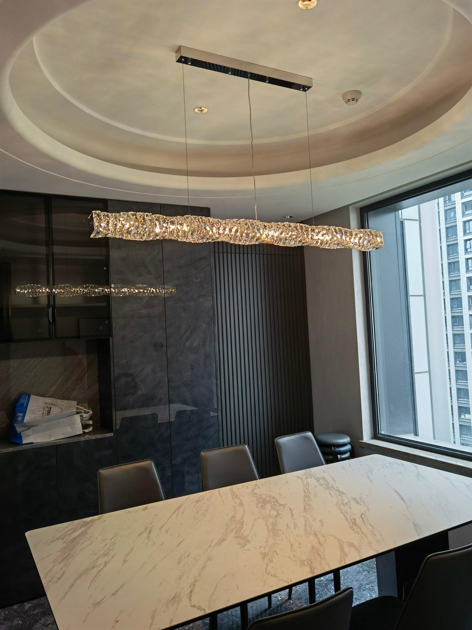 Stream Long Crystal Pendant Lamp