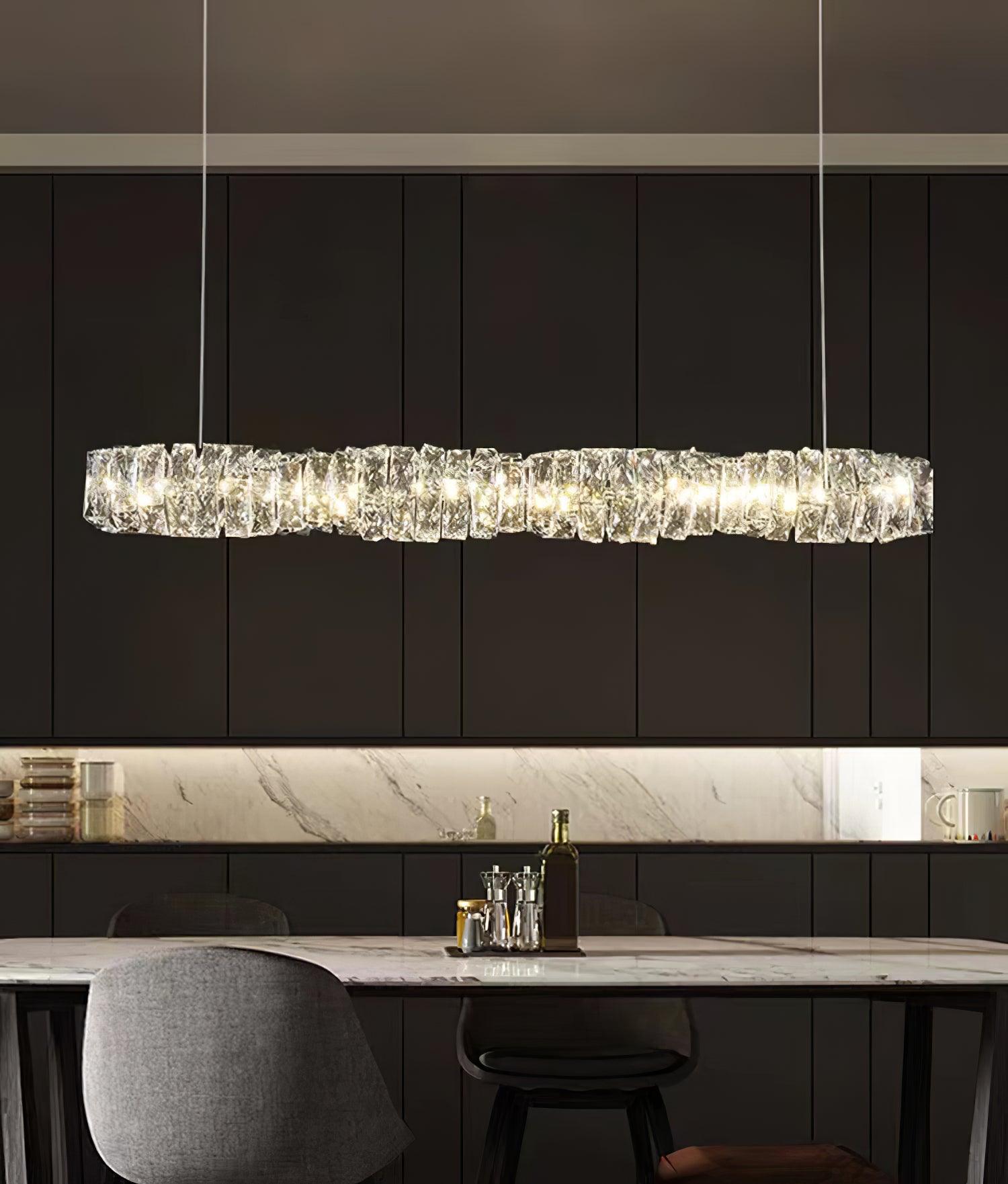 Stream Long Crystal Pendant Lamp