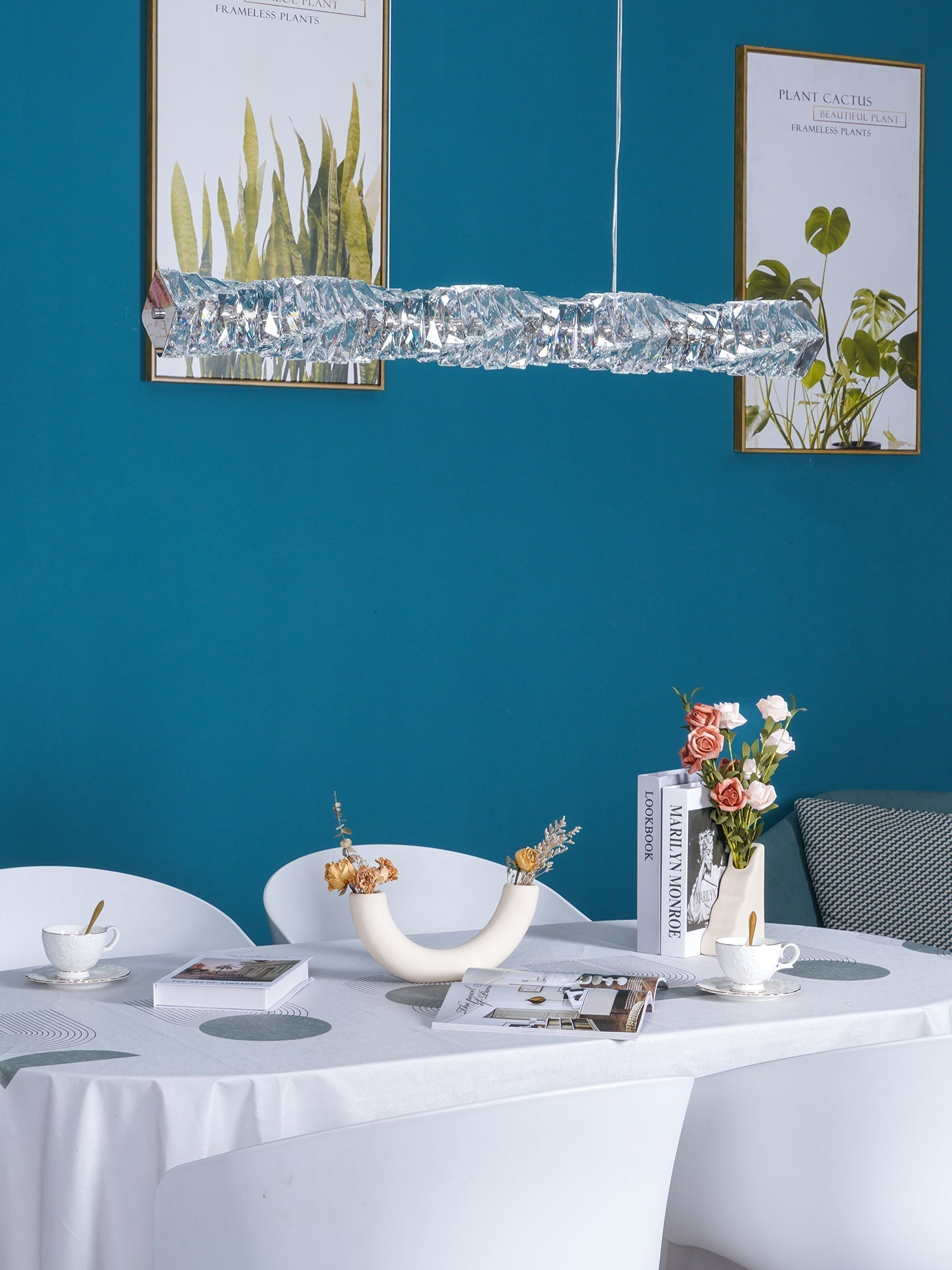 Stream Long Crystal Pendant Lamp