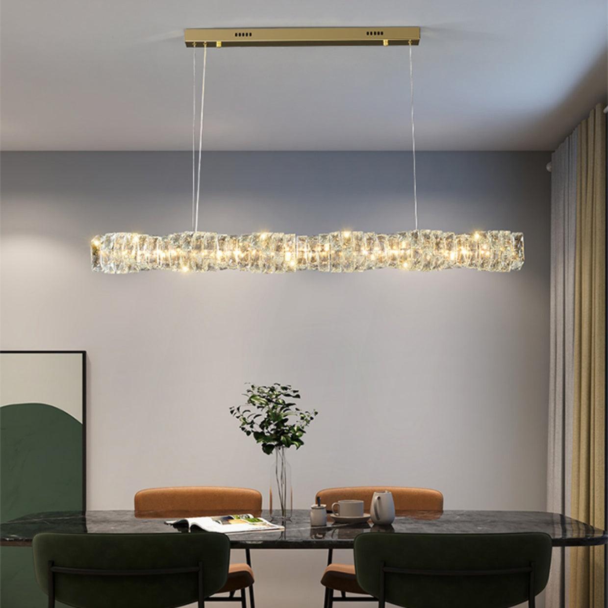 Stream Long Crystal Pendant Lamp