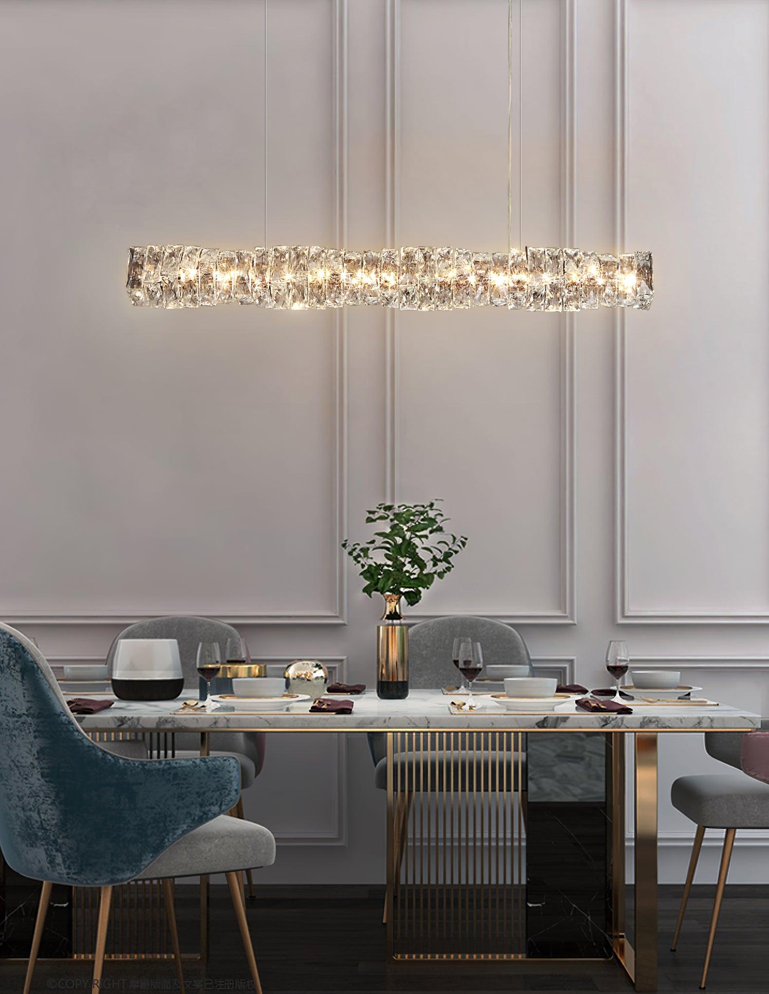 Stream Long Crystal Pendant Lamp