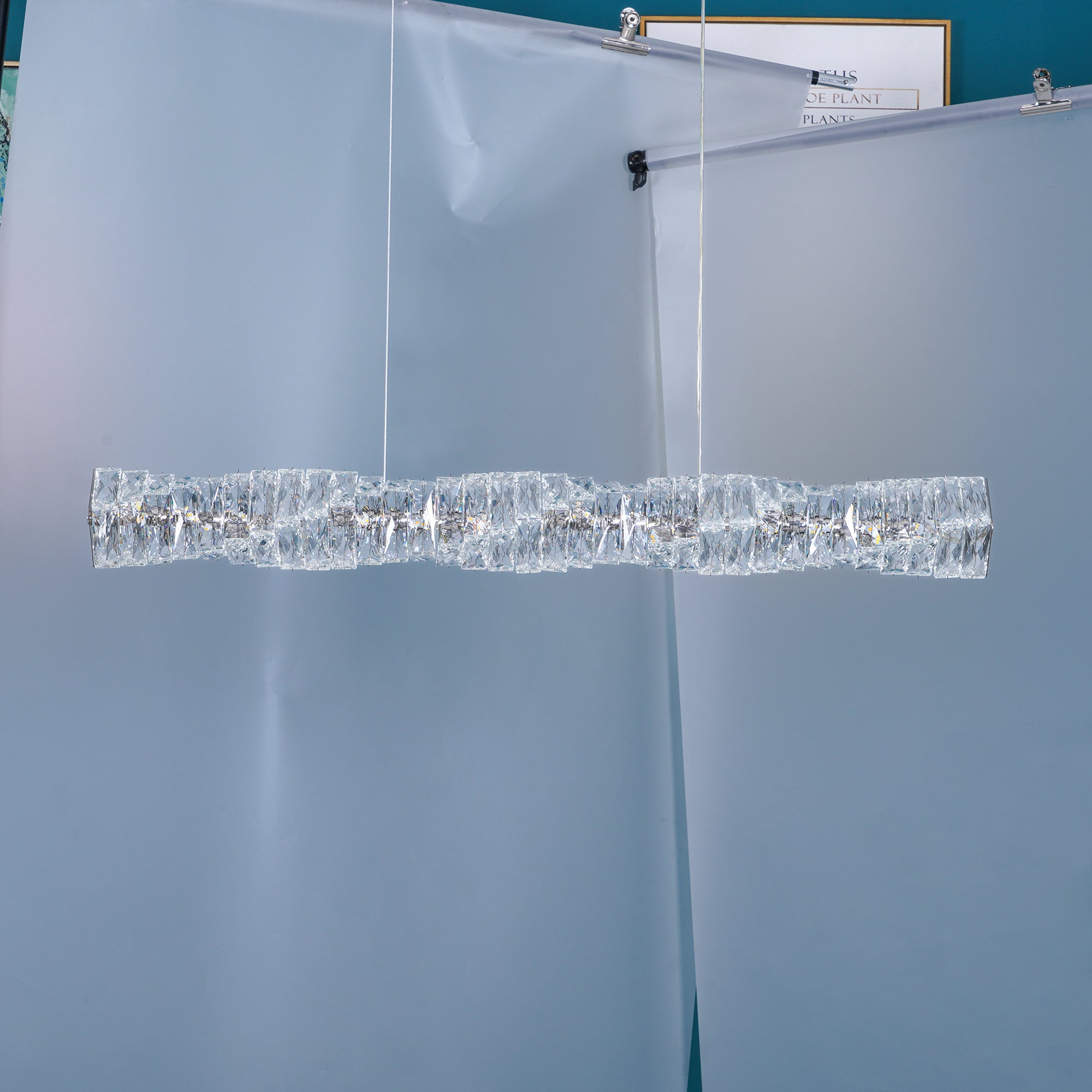 Stream Long Crystal Pendant Lamp
