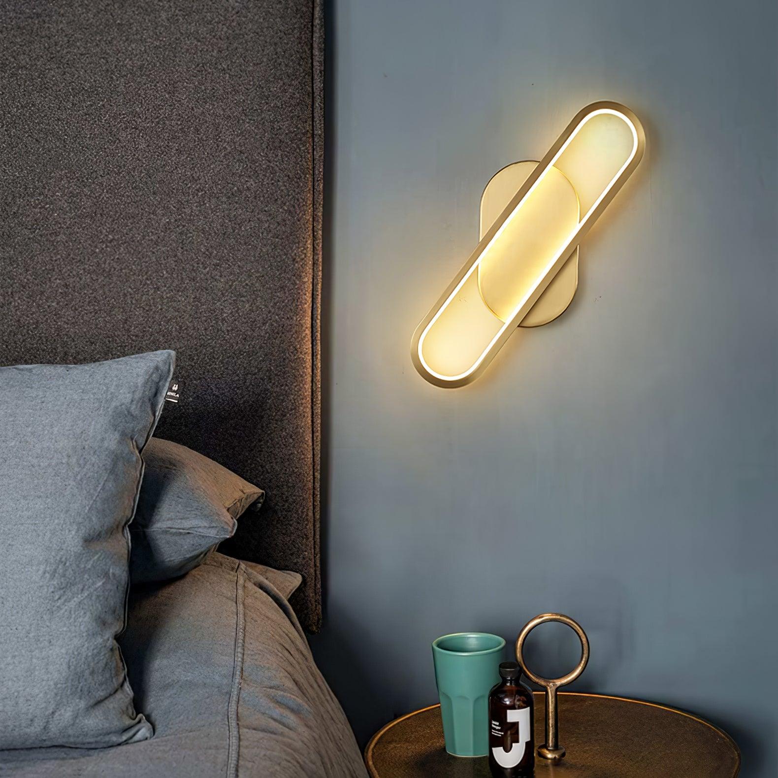 Dhu Classic Long Ova Brass Wall Lamp