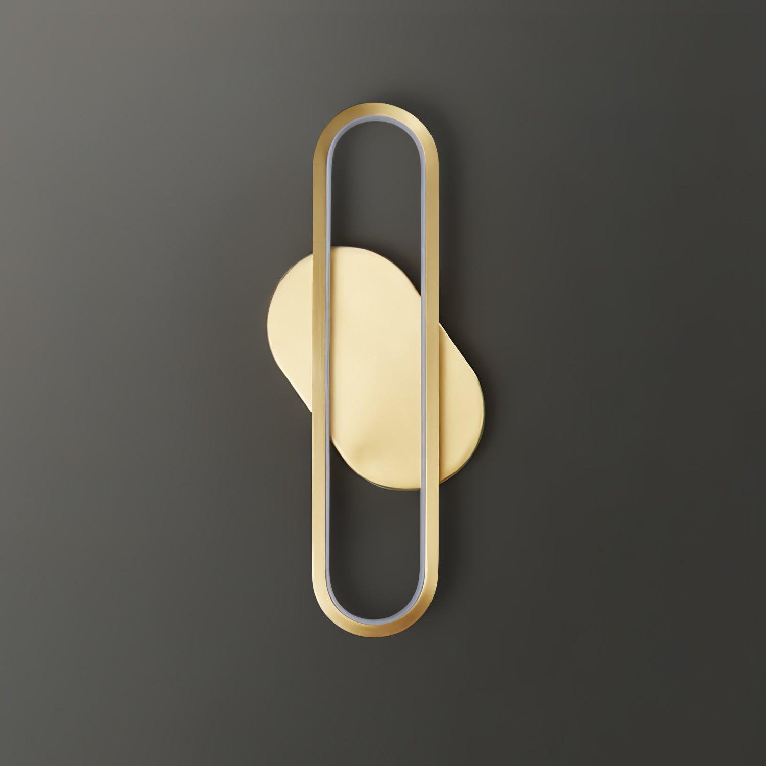 Dhu Classic Long Ova Brass Wall Lamp