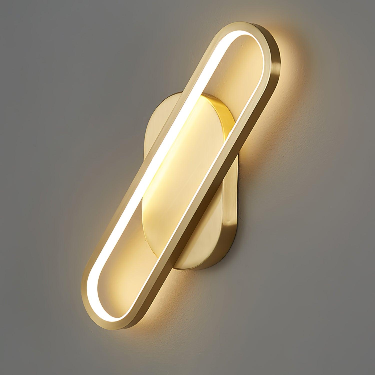 Dhu Classic Long Ova Brass Wall Lamp