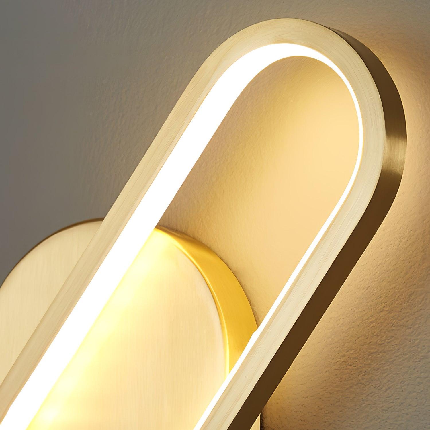 Dhu Classic Long Ova Brass Wall Lamp