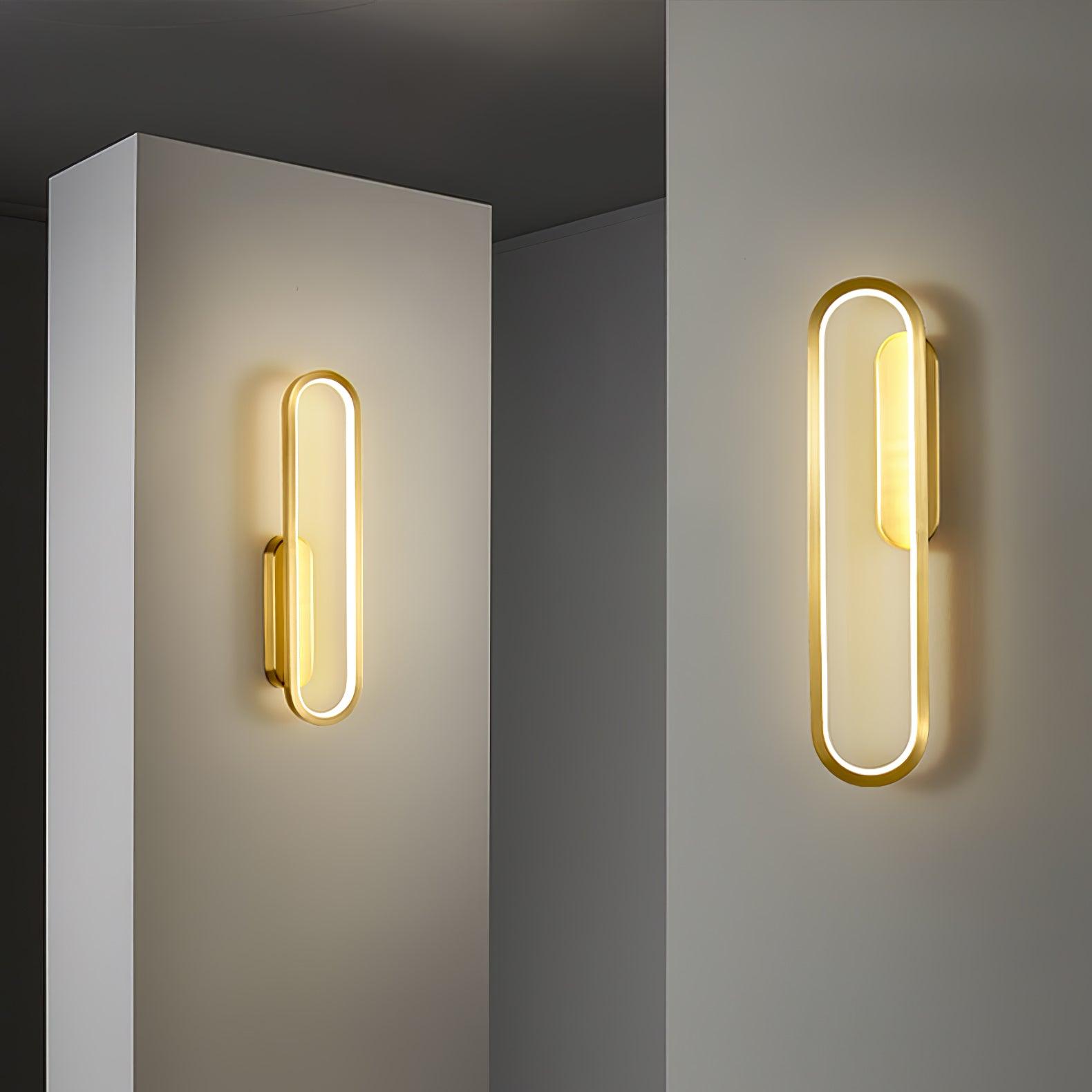 Dhu Classic Long Ova Brass Wall Lamp