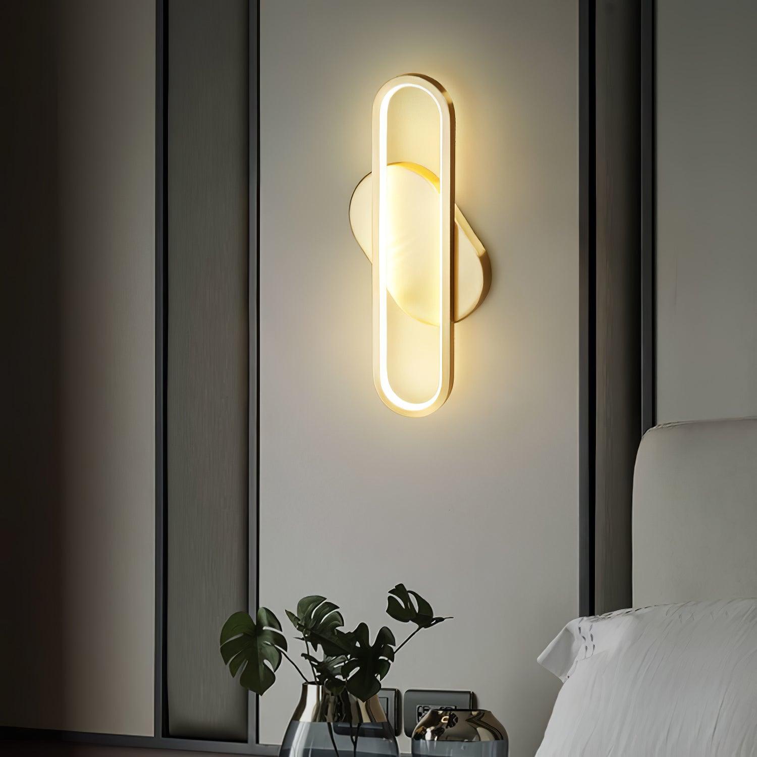 Dhu Classic Long Ova Brass Wall Lamp