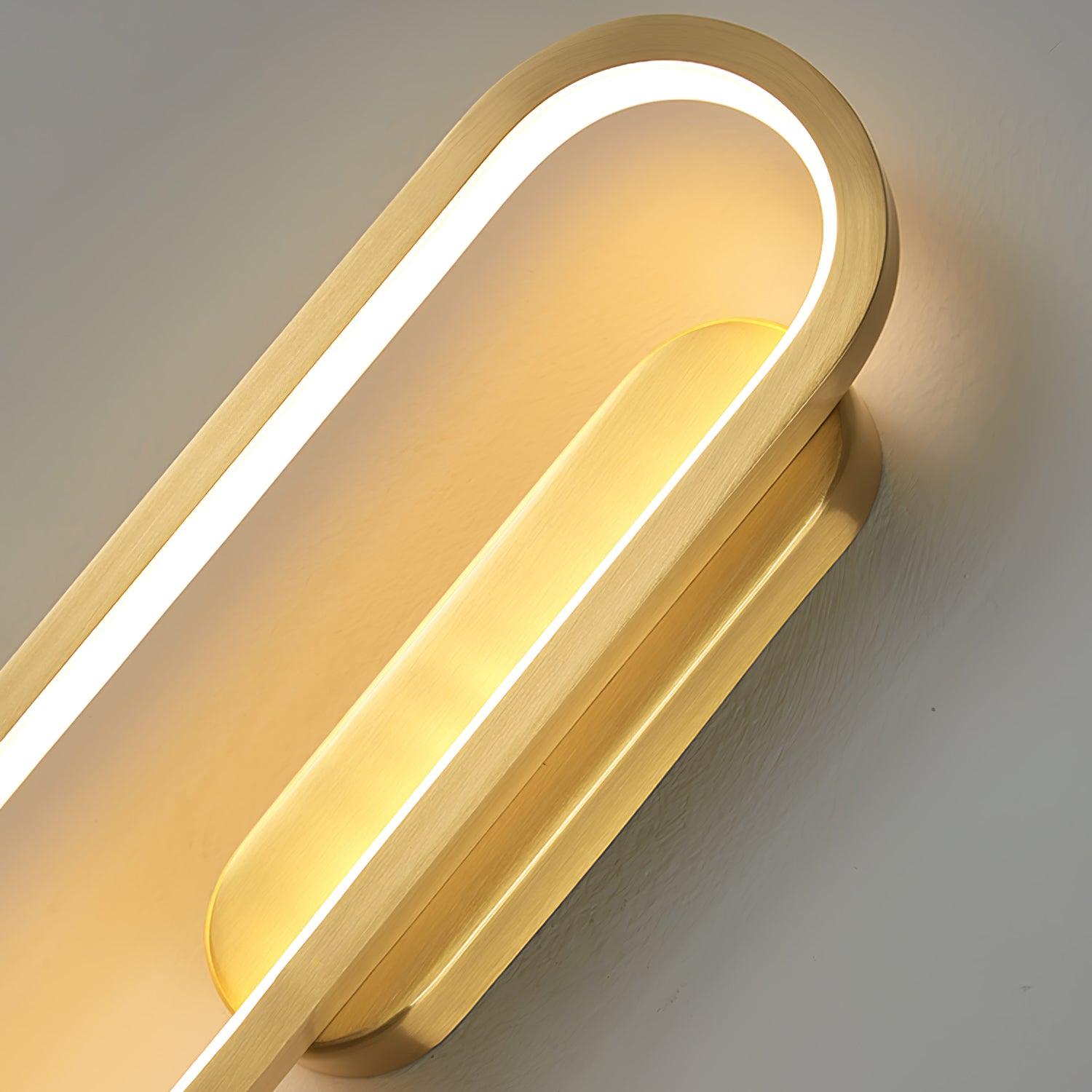 Dhu Classic Long Ova Brass Wall Lamp