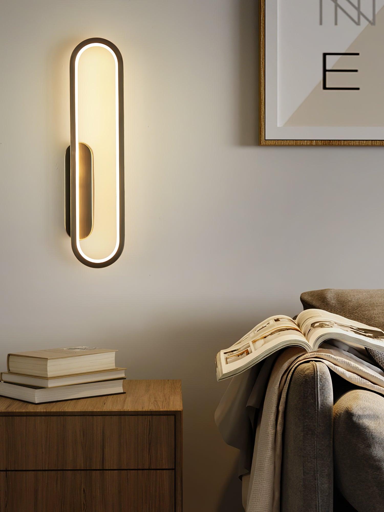 Dhu Classic Long Ova Brass Wall Lamp