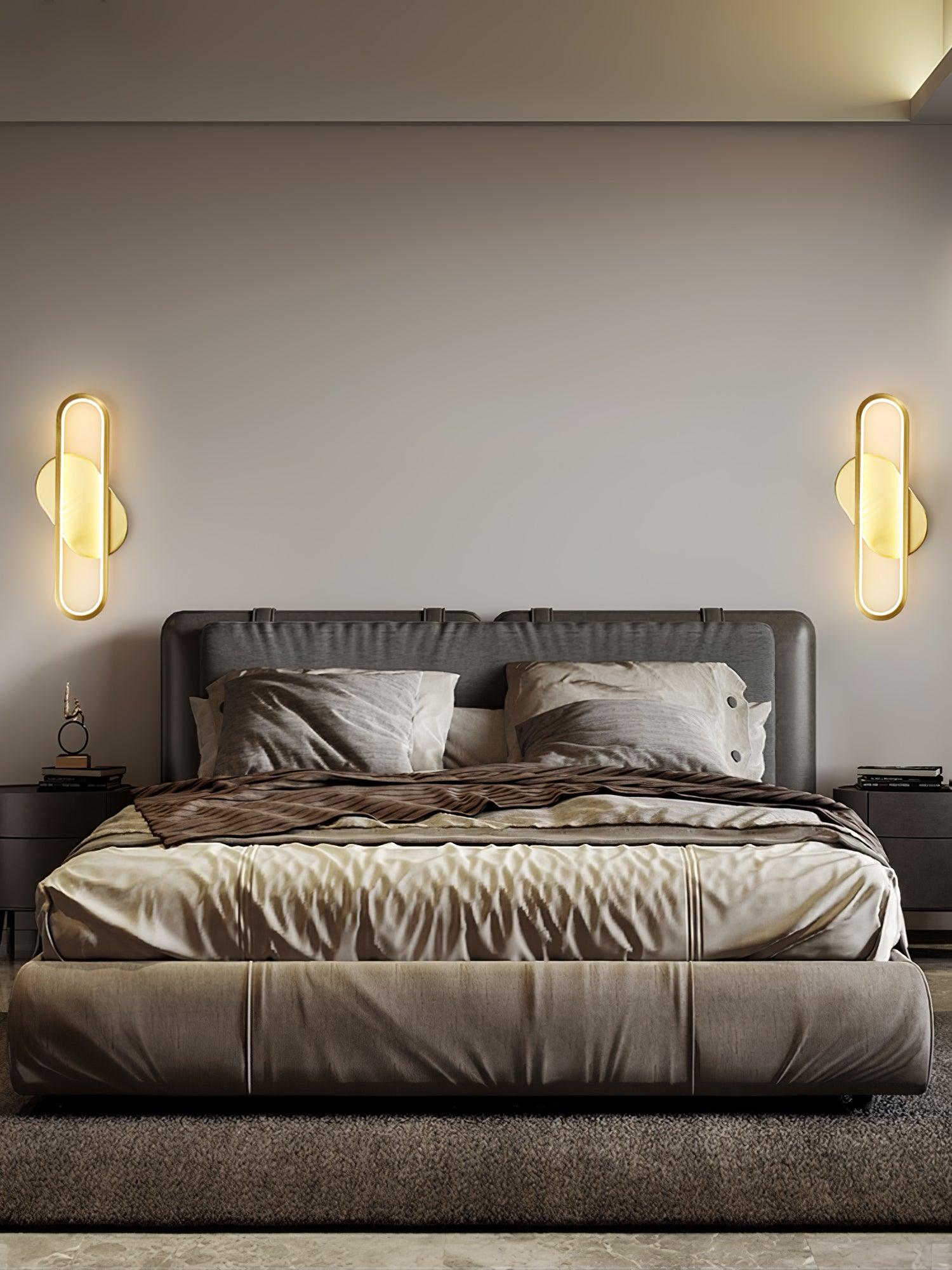 Dhu Classic Long Ova Brass Wall Lamp
