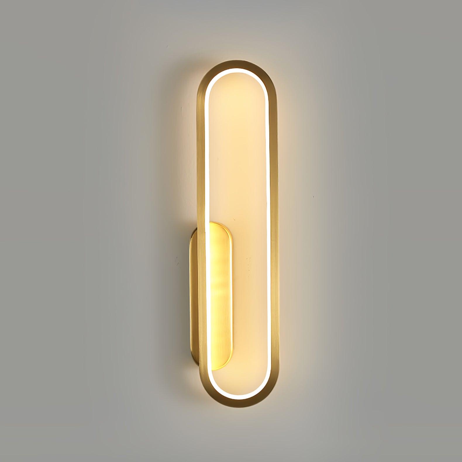 Dhu Classic Long Ova Brass Wall Lamp
