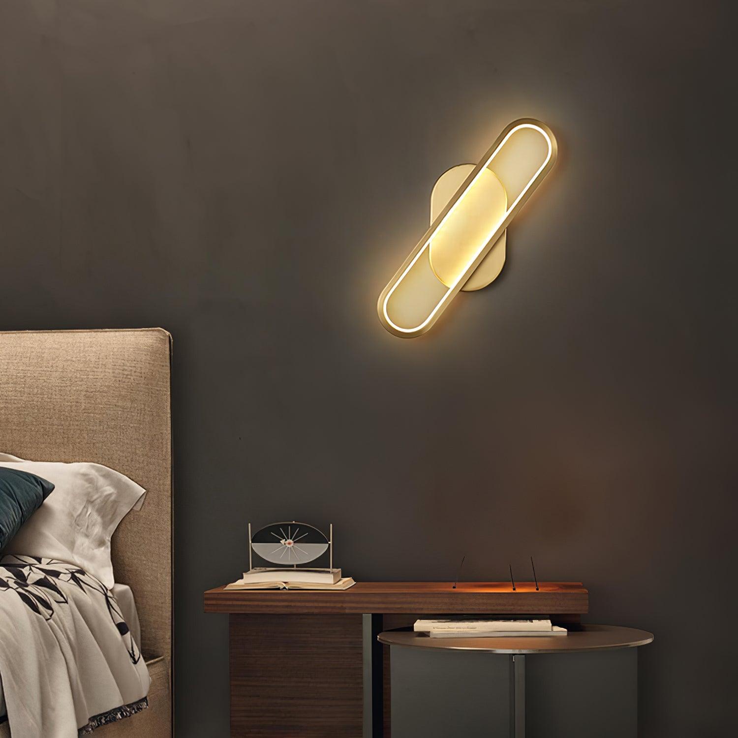 Dhu Classic Long Ova Brass Wall Lamp