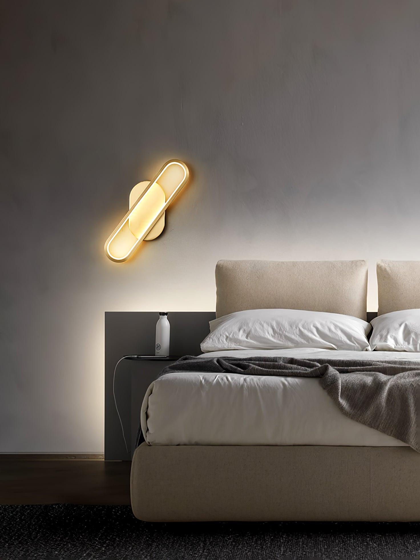 Dhu Classic Long Ova Brass Wall Lamp
