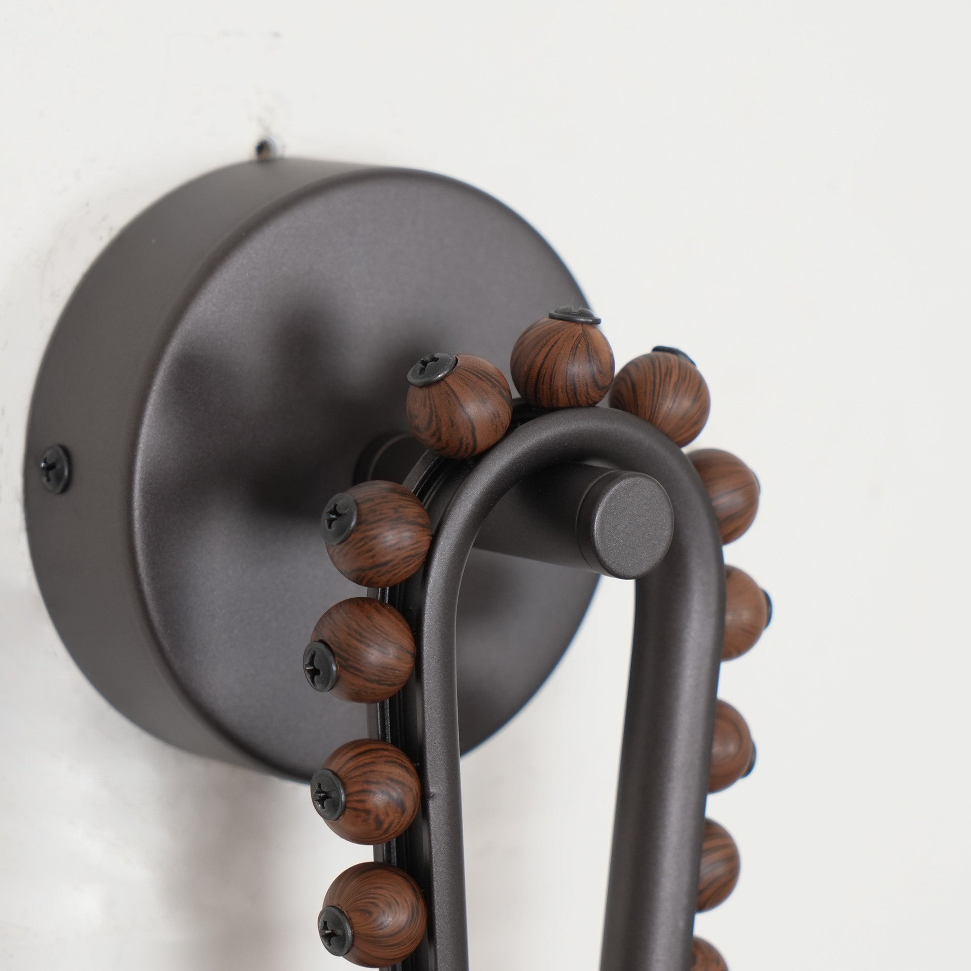 Sytala Premium Art Walnut Glass Wall Lamp - Neutral Decor