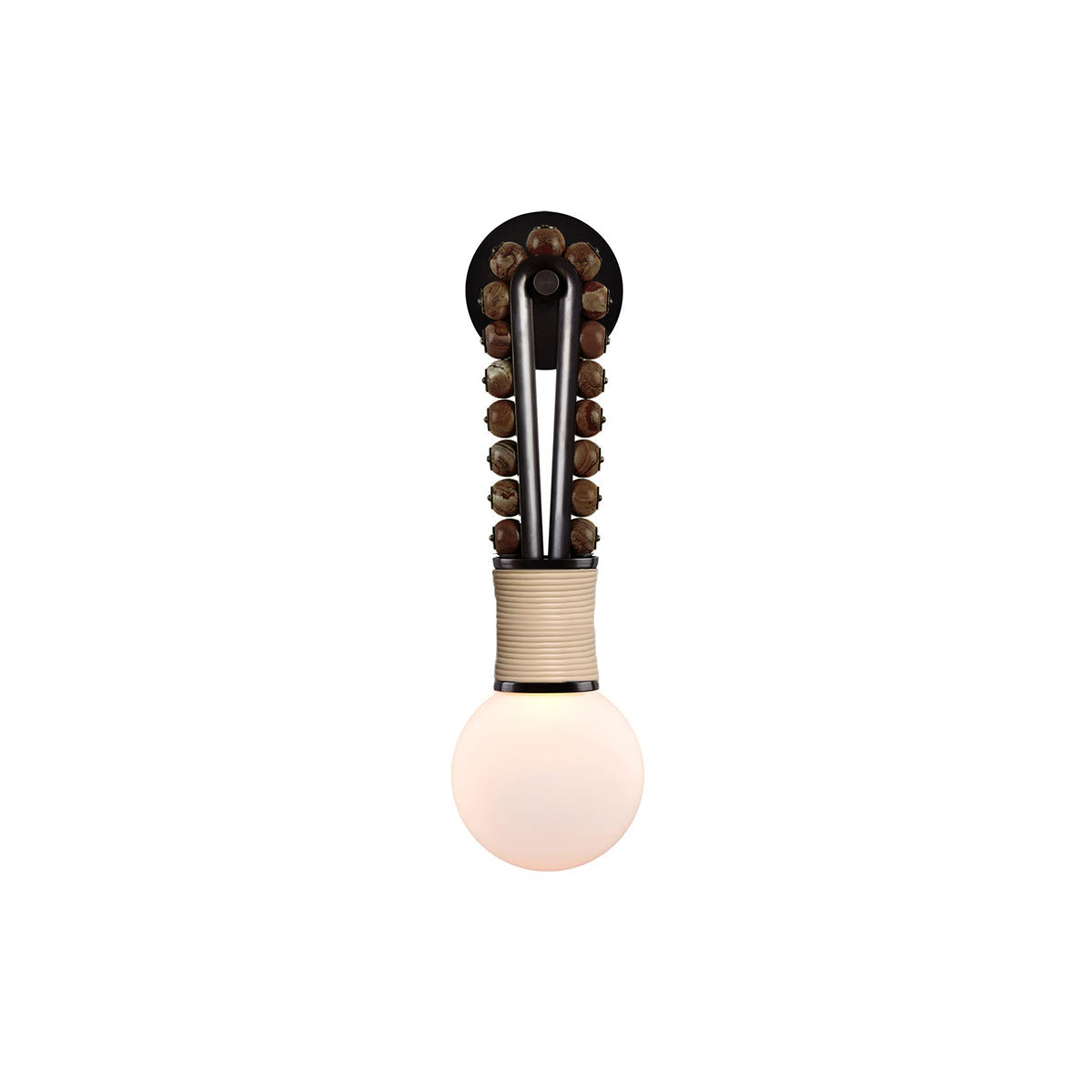 Sytala Premium Art Walnut Glass Wall Lamp