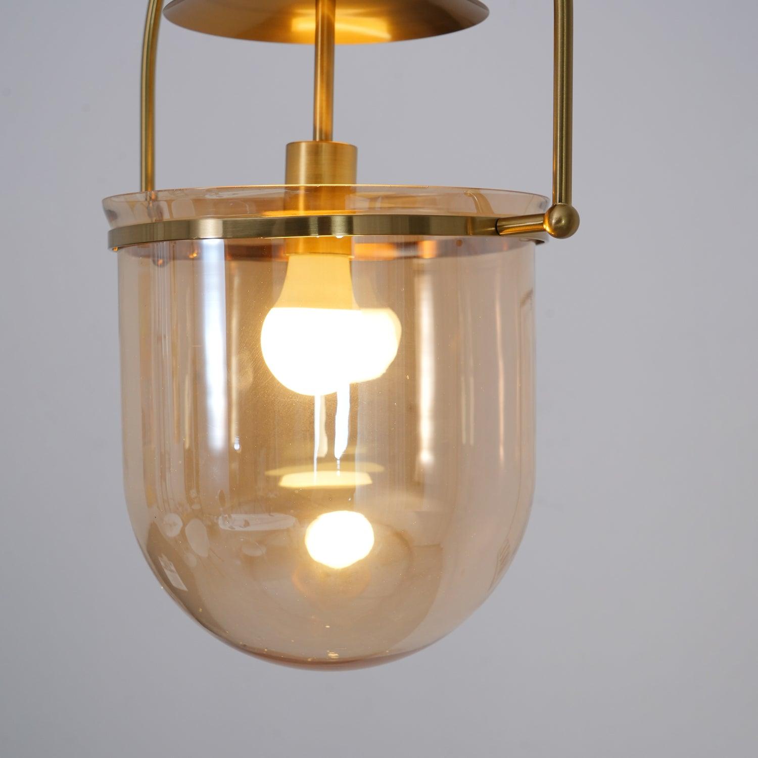 Velanaya Pendant Lamp Glass Brass Vintage for Living Room