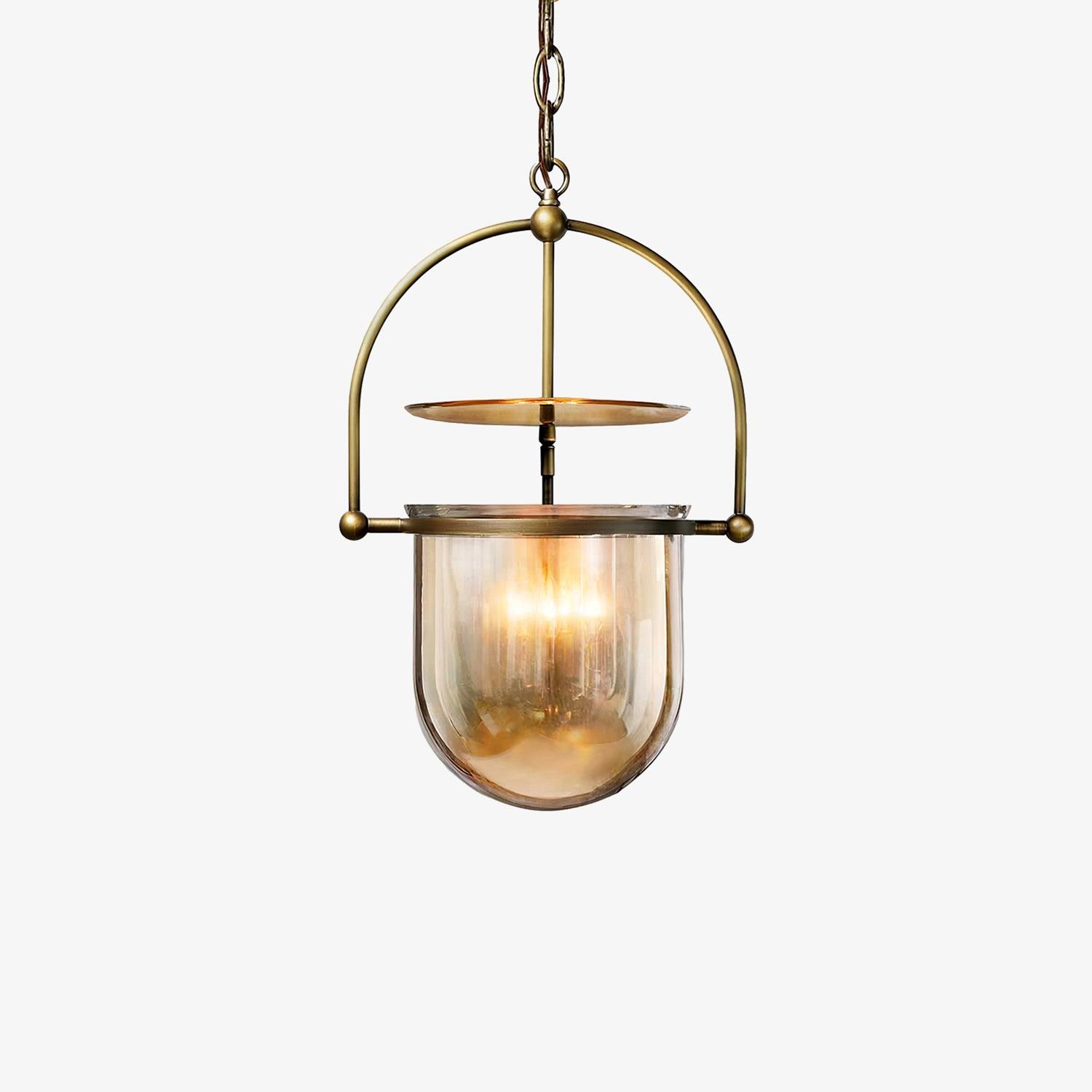 Velanaya Pendant Lamp Glass Brass Vintage for Living Room