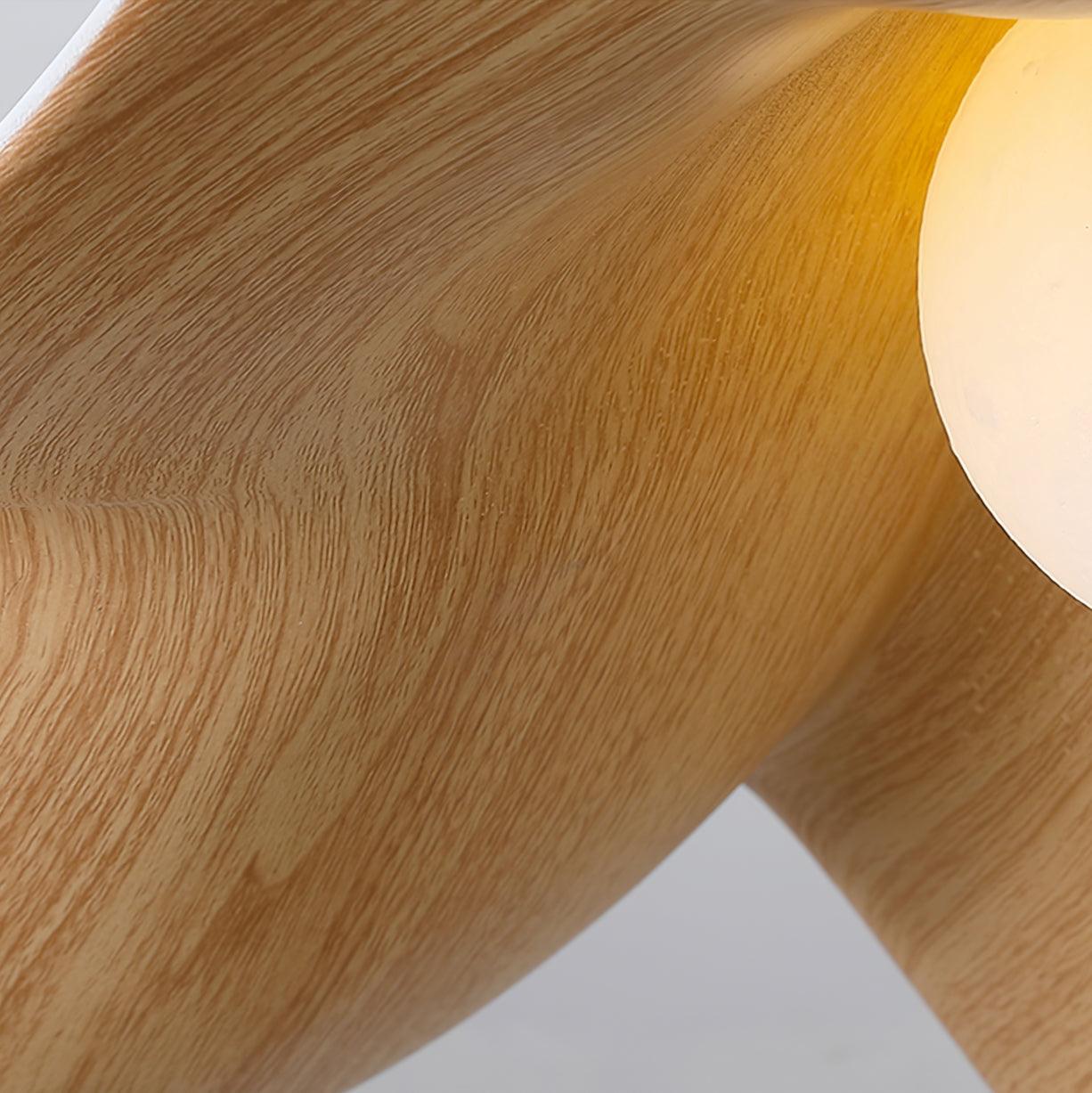 Belenor Ceiling Lamp Lotus Leaf with Wood and White Finish