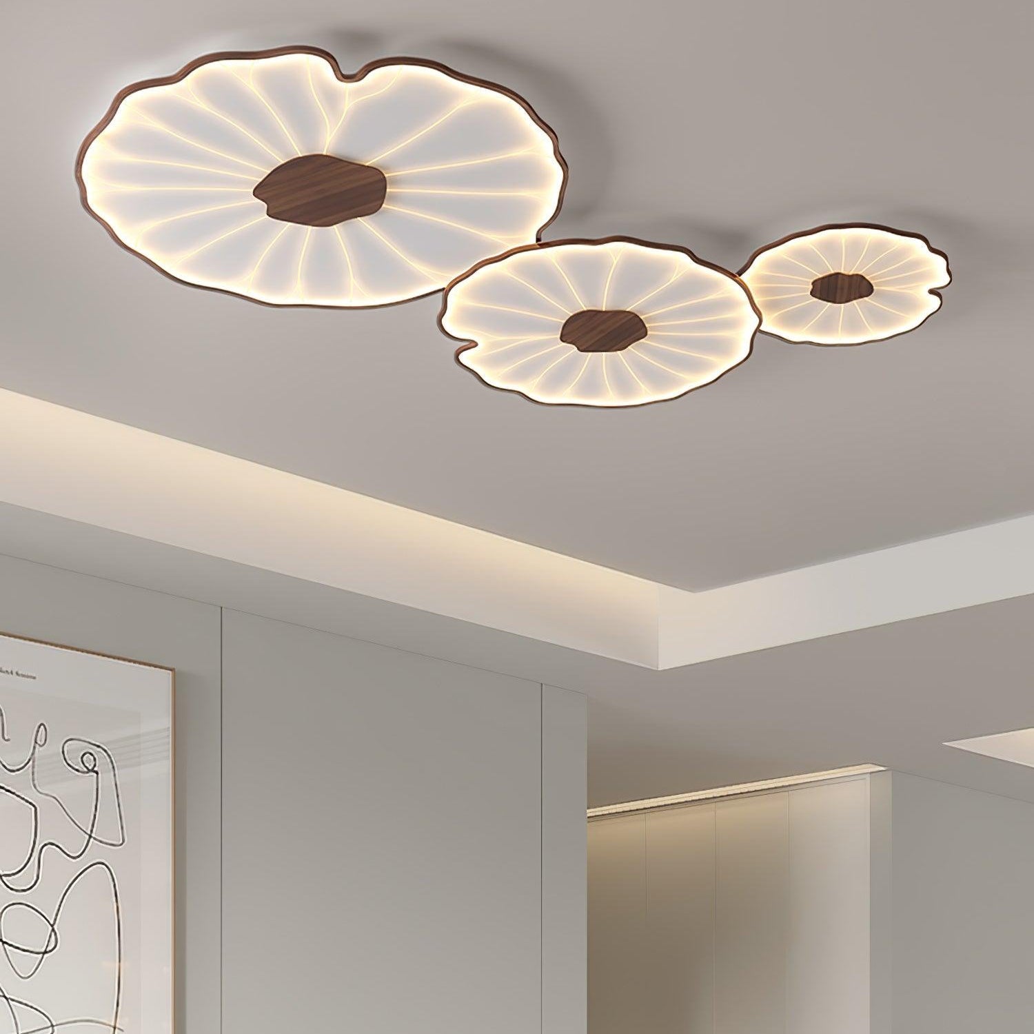 Solara Floral Wooden Ceiling Light
