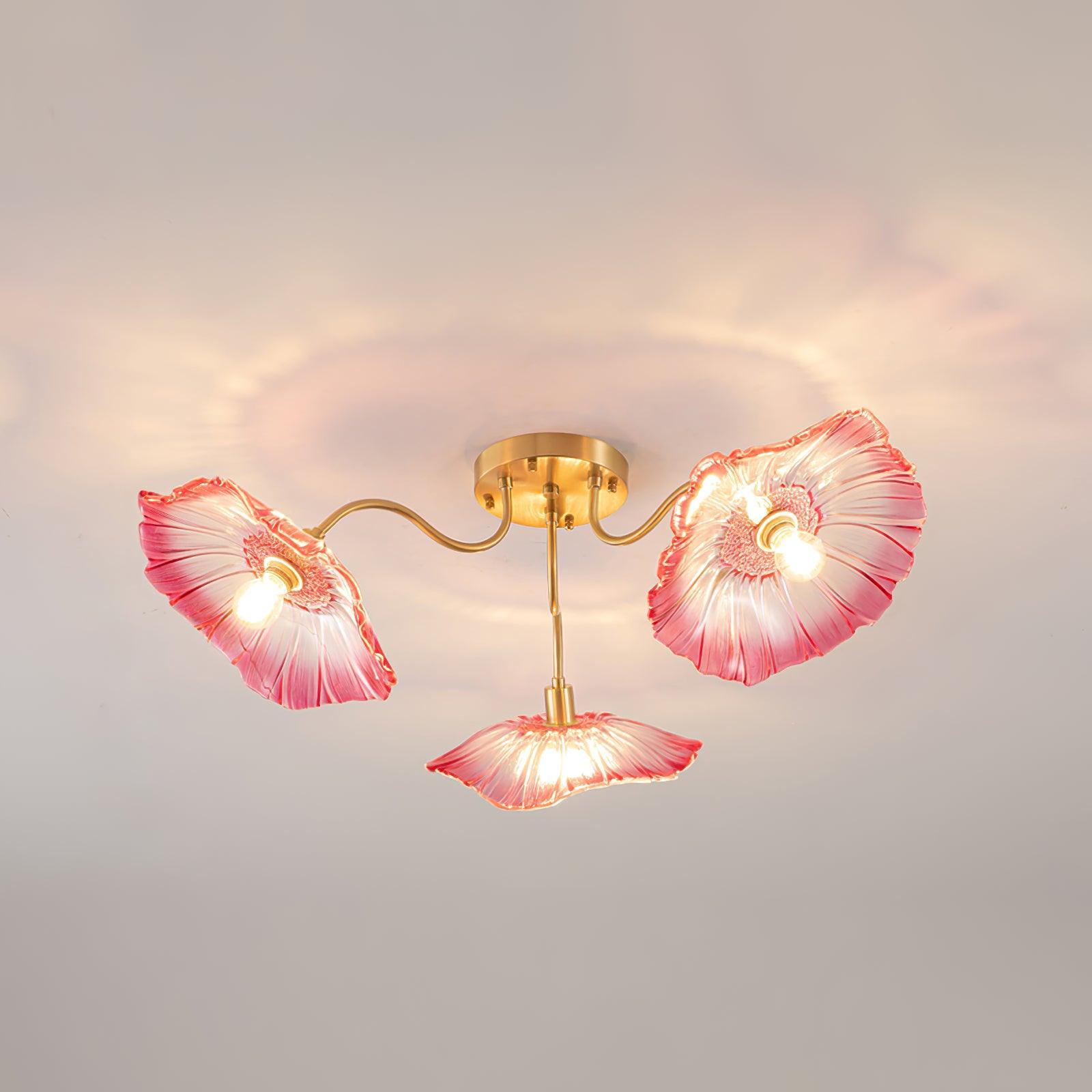 Lioruina Ceiling Lamp Leaf Glass with Brass Elegant