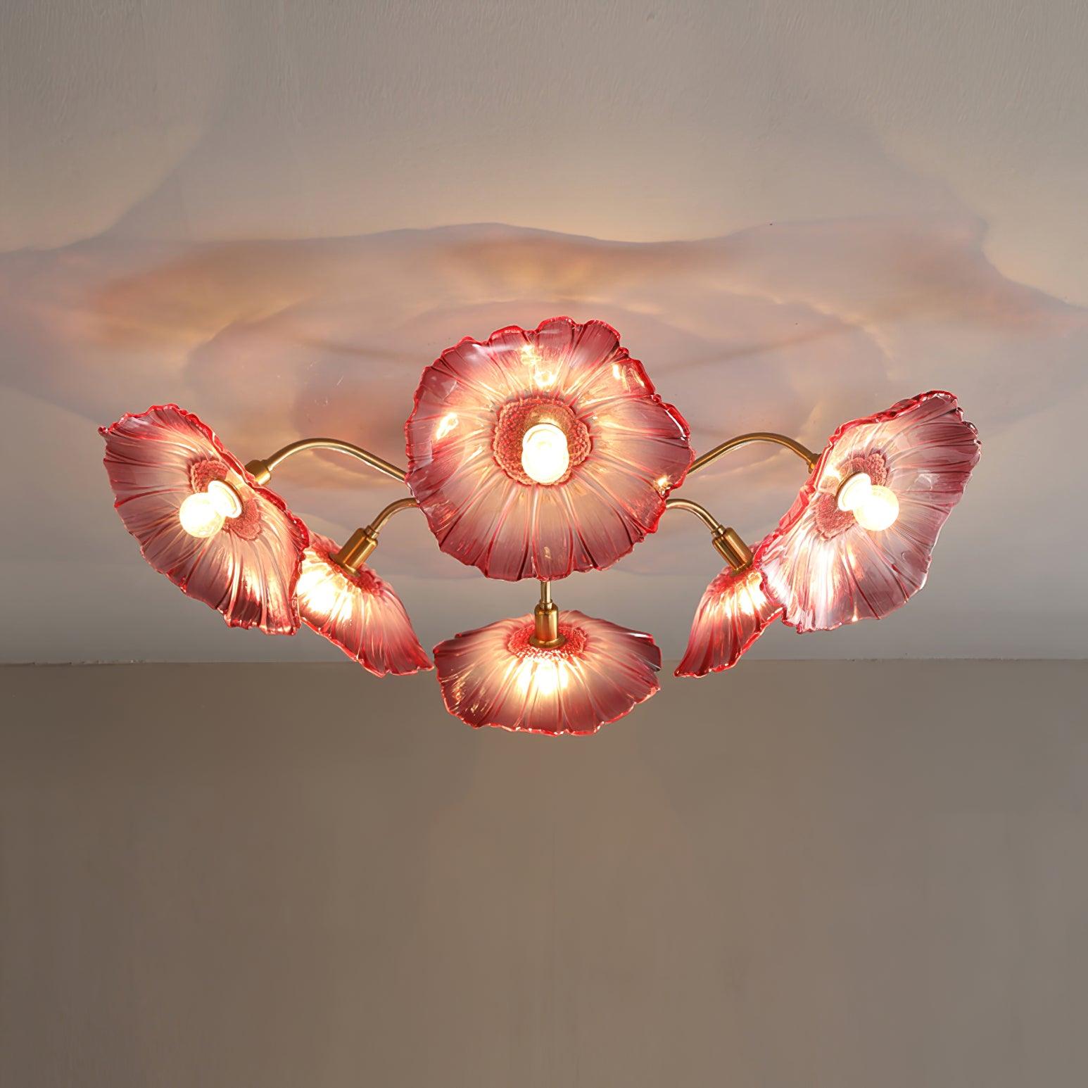 Lioruina Ceiling Lamp Leaf Glass with Brass Elegant