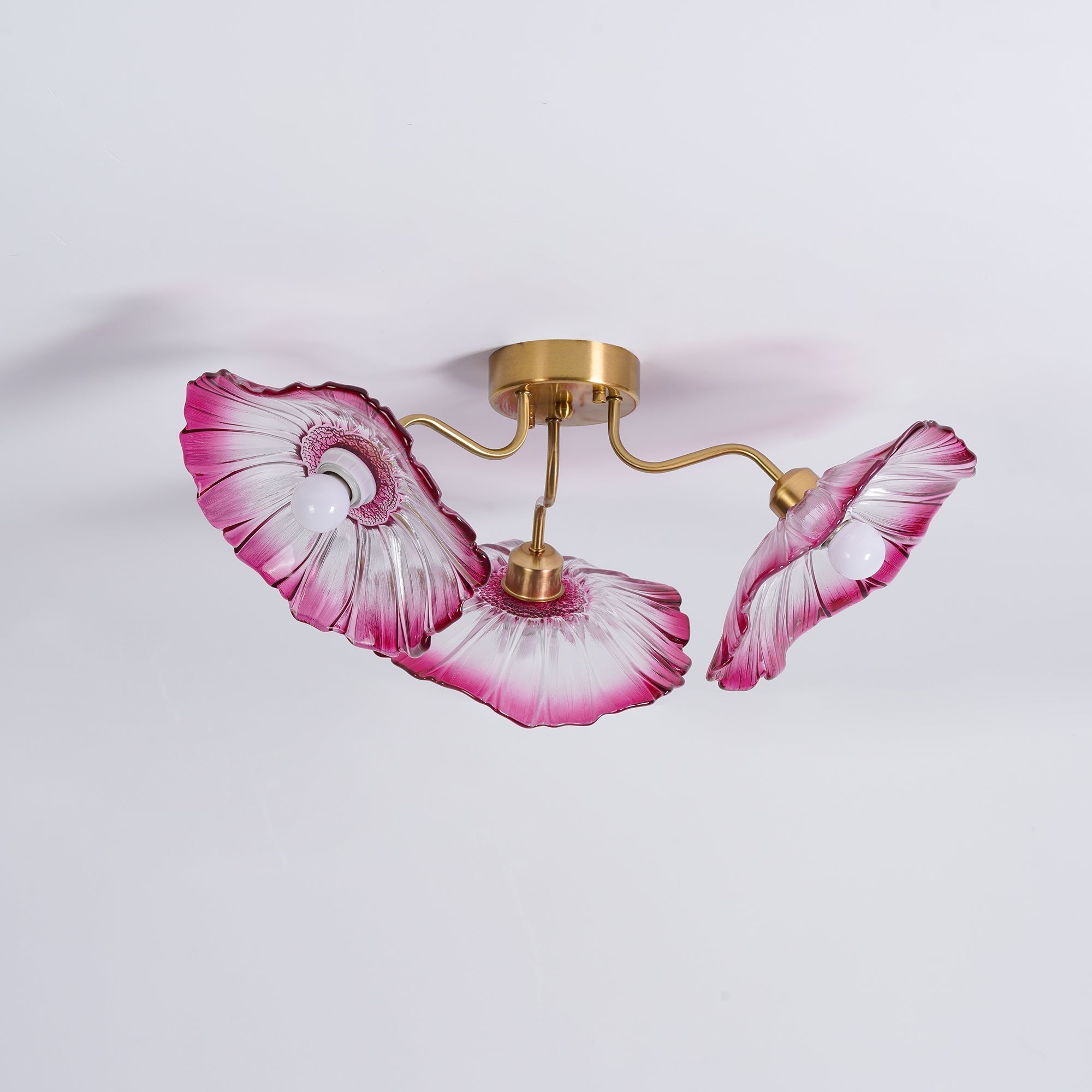 Lioruina Ceiling Lamp Leaf Glass with Brass Elegant