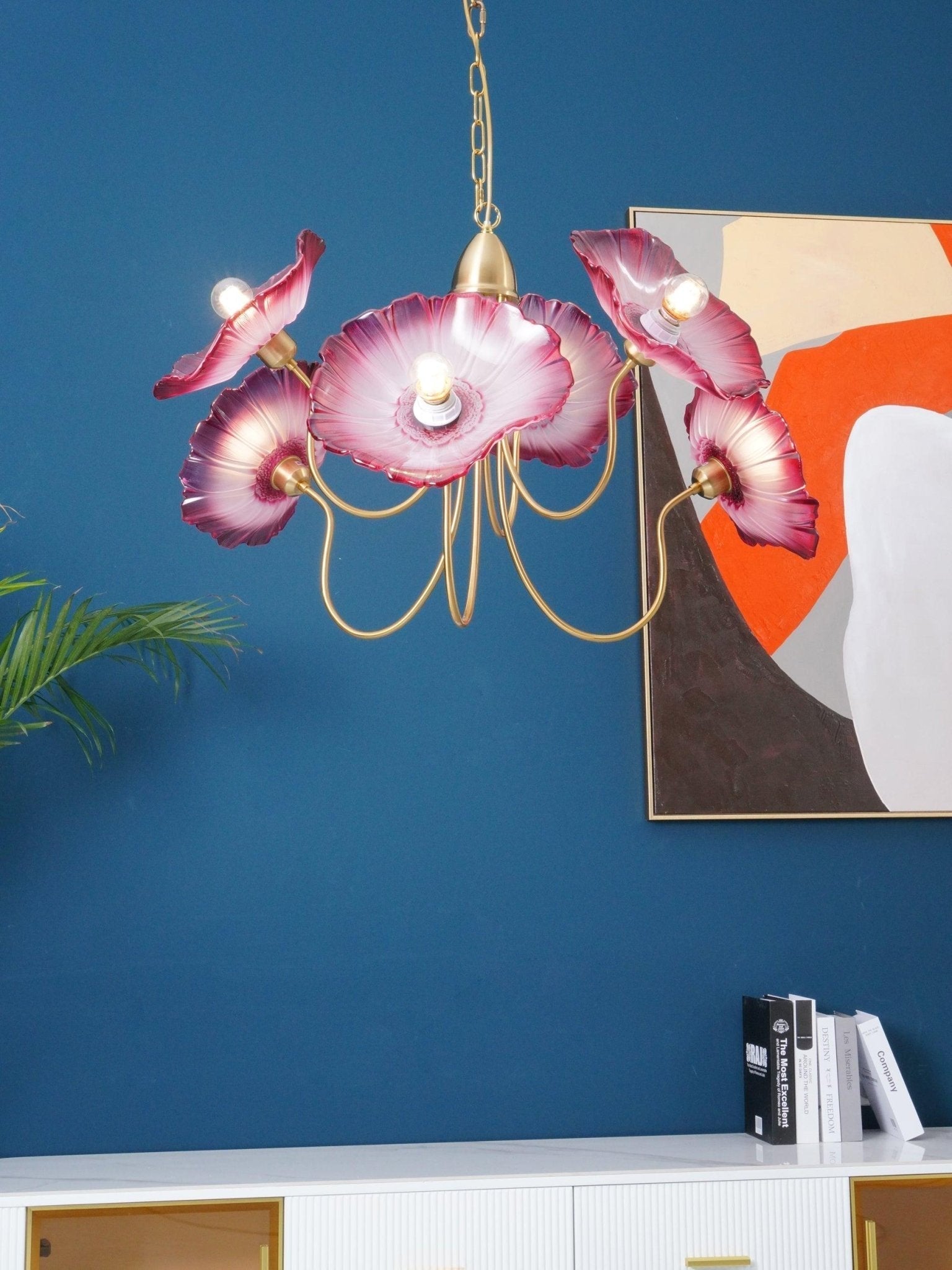 Velorora Chandelier Lotus Leaf Glass