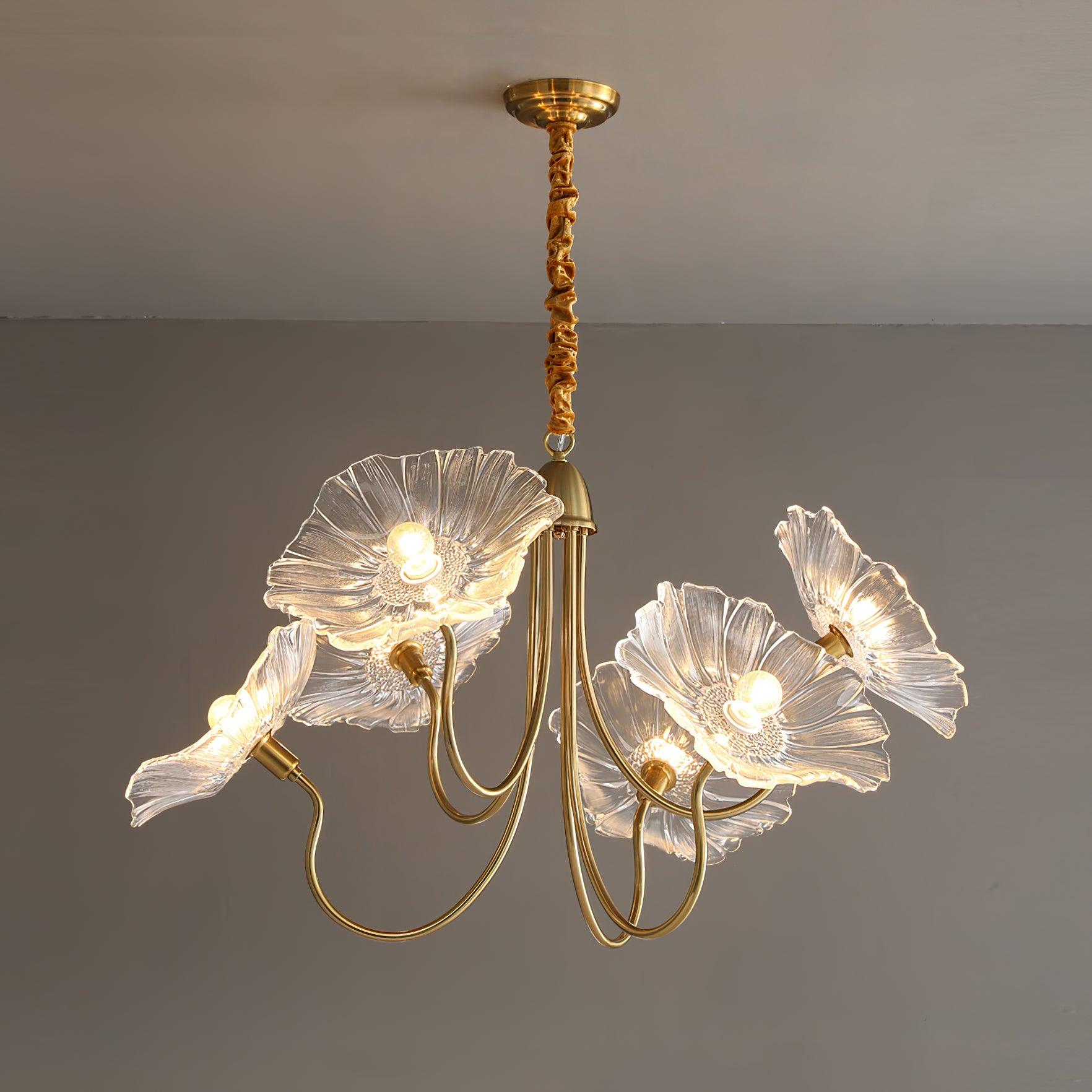 Velorora Chandelier Lotus Leaf Glass