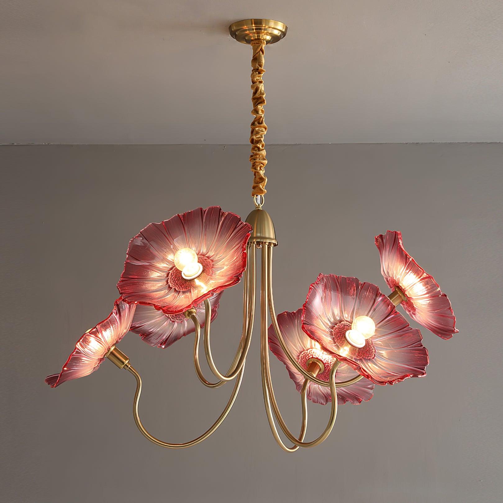 Velorora Chandelier Lotus Leaf Glass
