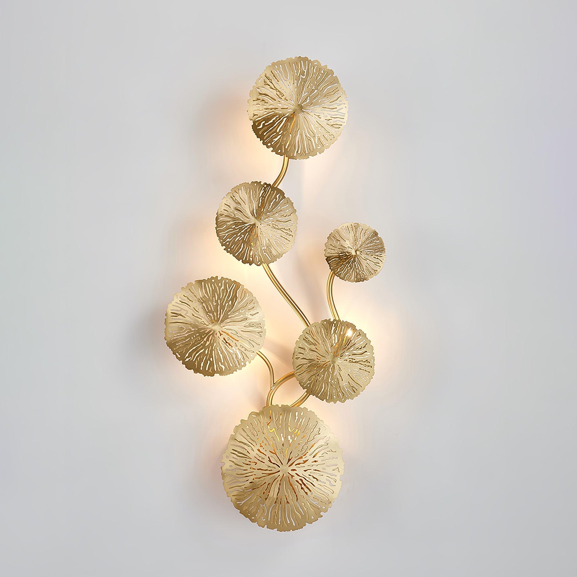 Rylso Wall Lamp Lotus Leaf Brass