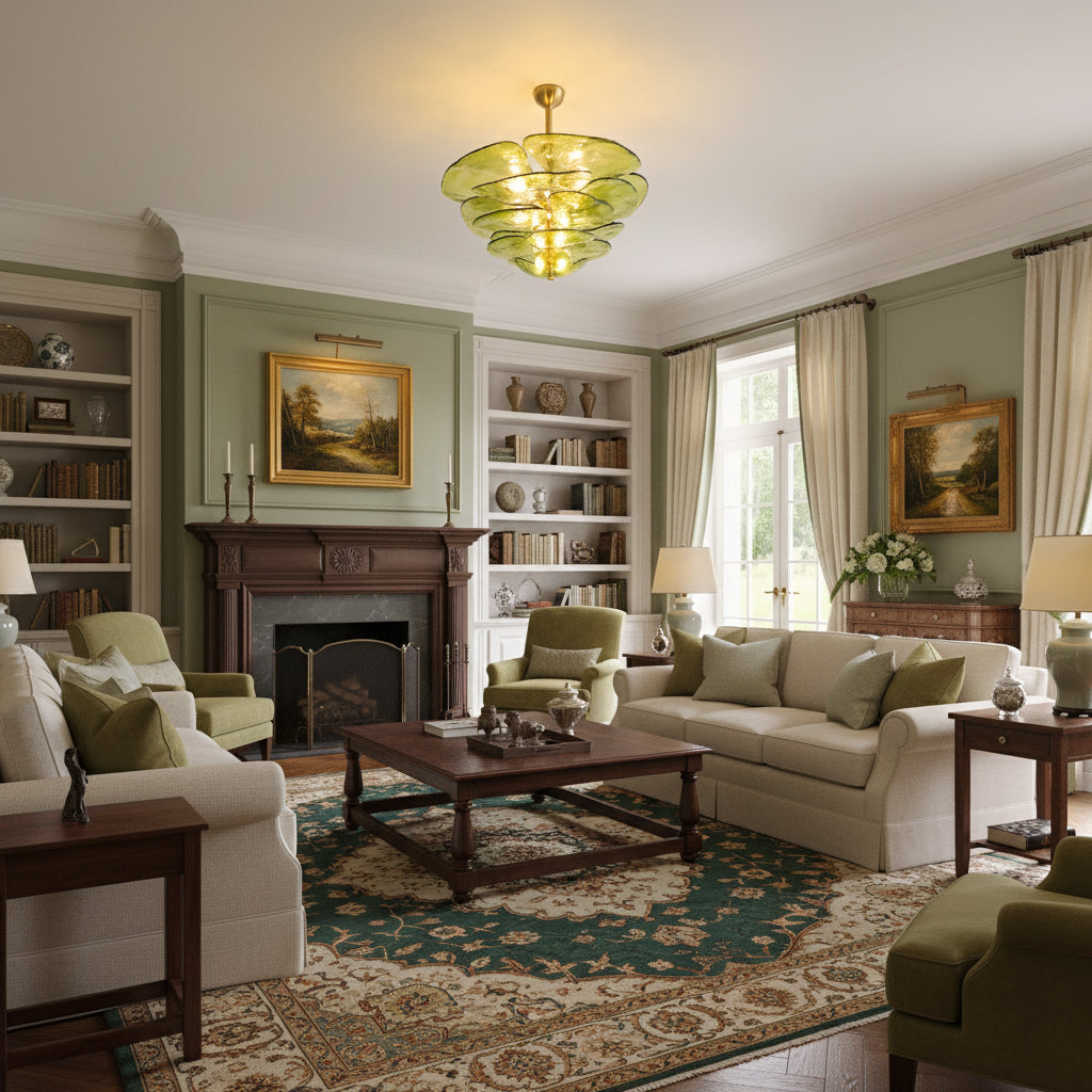 Fairwell Lotus Leaf Layered Glass Chandelier