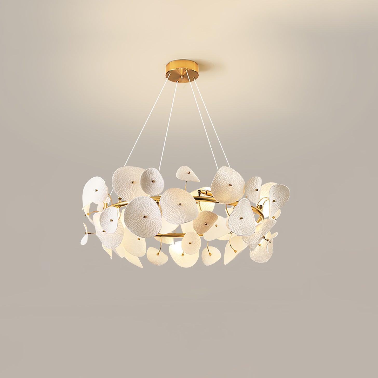 Jorlen Modern Elegance Petal Ceramic Chandelier