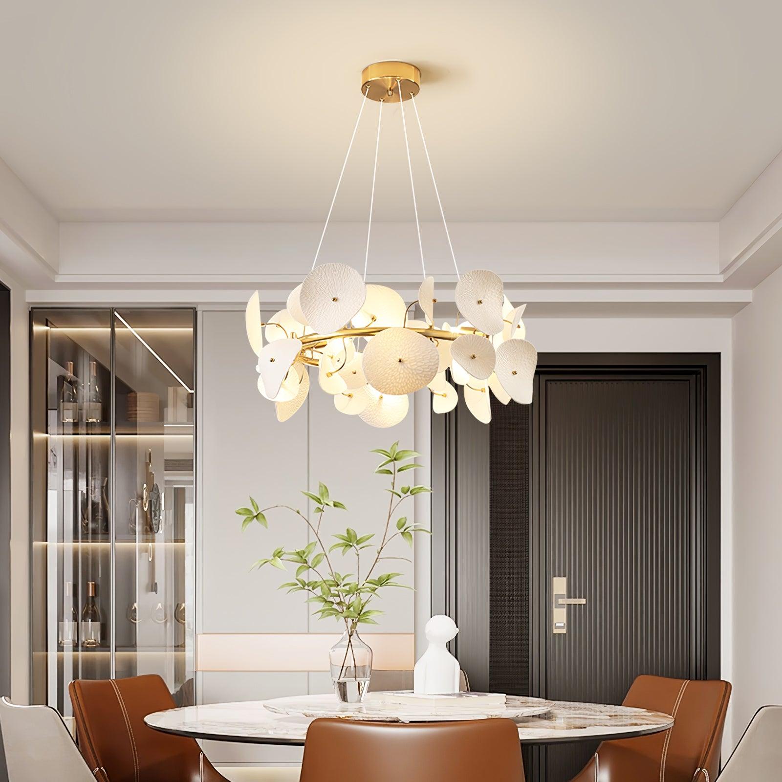 Jorlen Modern Elegance Petal Ceramic Chandelier