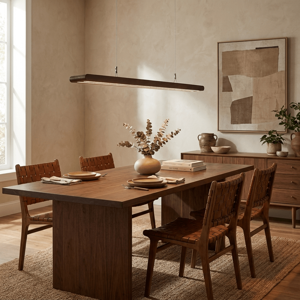 Rinoelia Wood Linear Pendant Light