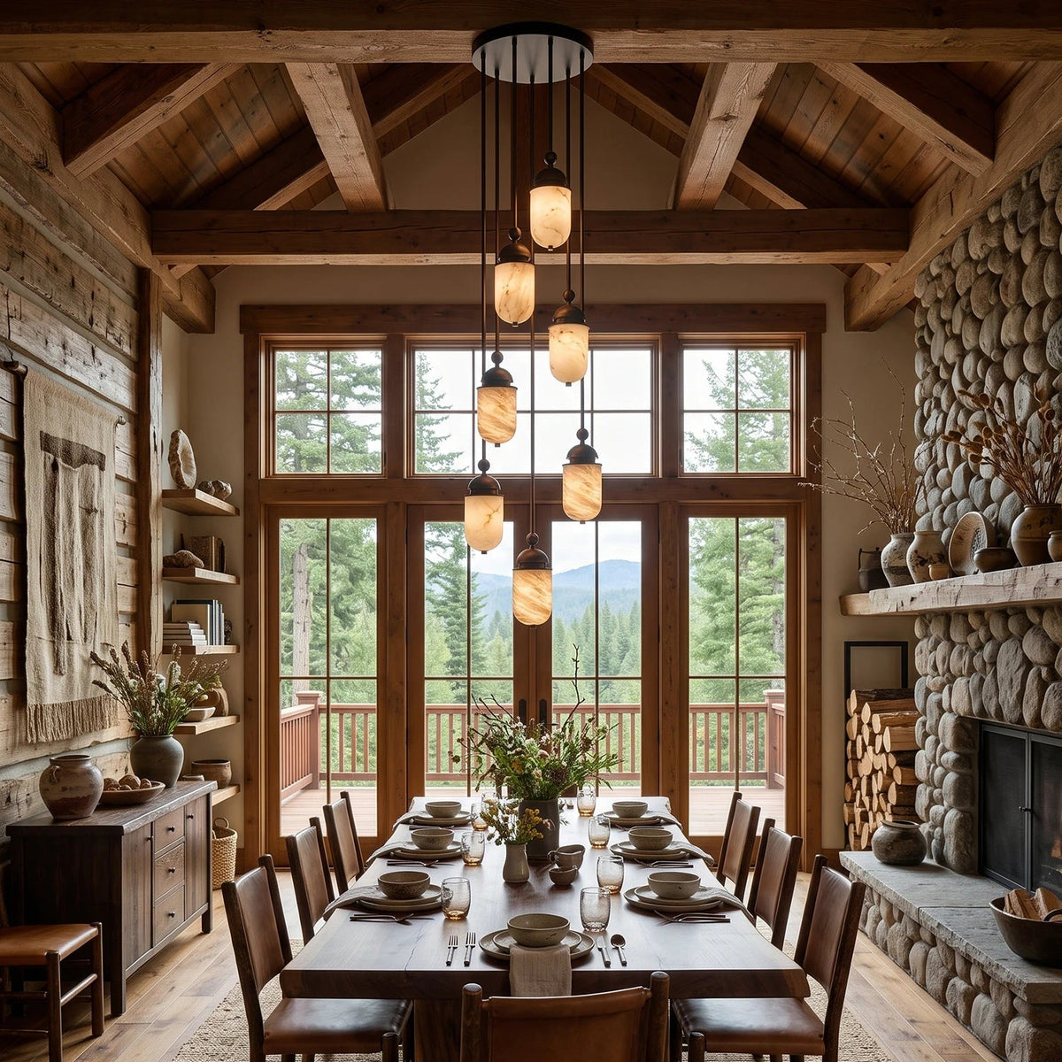 Whitcombe Alabaster Rod Pendant Lamp
